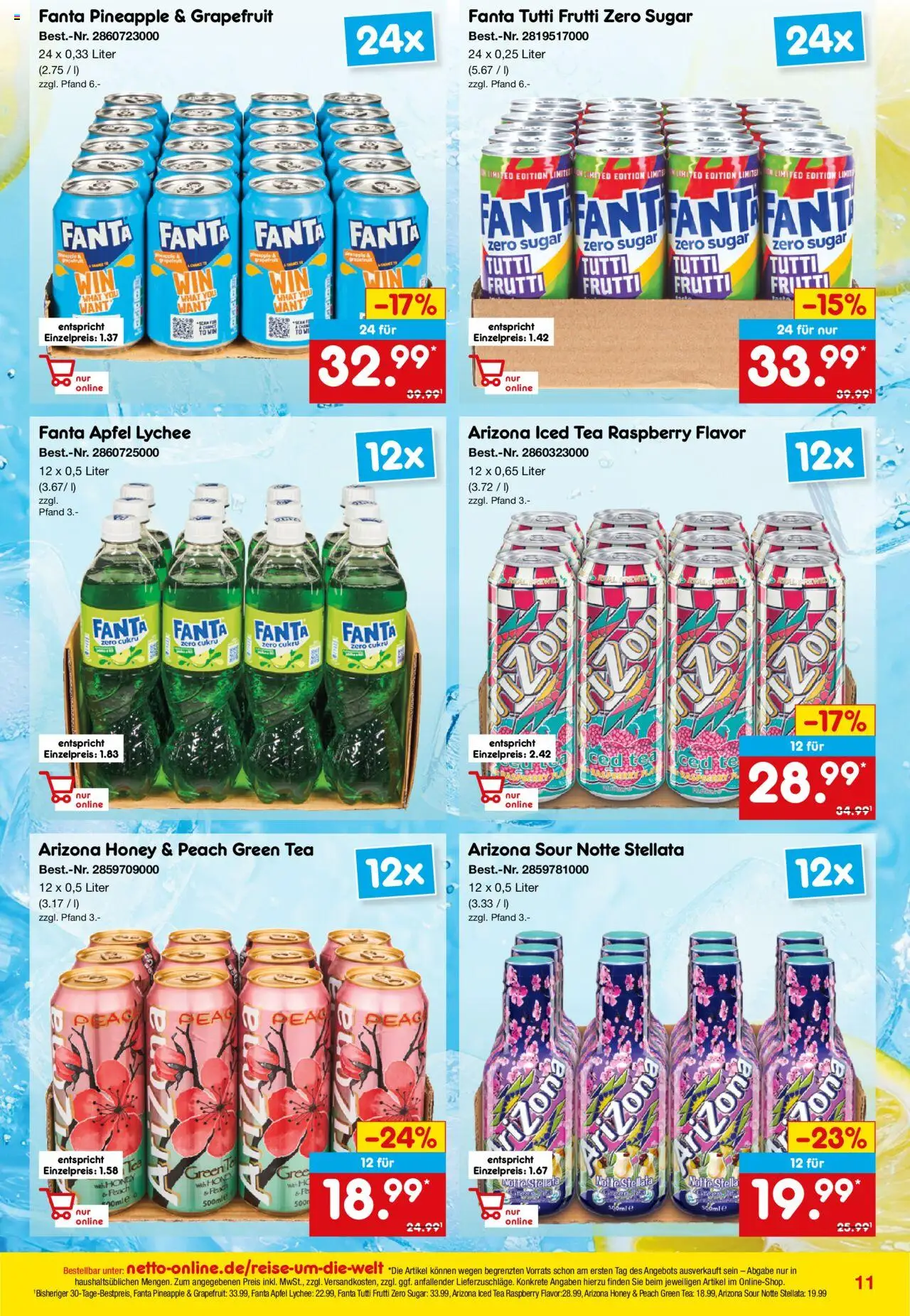 Netto Marken-Discount Online-Sonderangebote Lebensmittel – gültig ab 01.10.2025 | Seite: 11 | Produkte: Fanta, Bree, Äpfel, Grapefruit