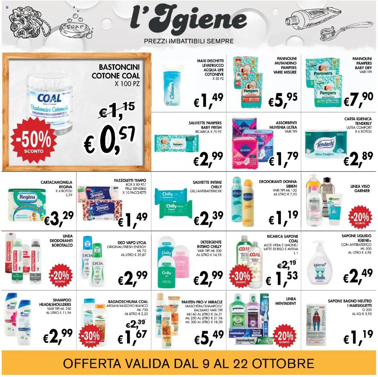 Volantino Coal del 09.10.2025 | Pagina: 21 | Prodotti: Pannolini, Latte, Pampers, Aloe vera