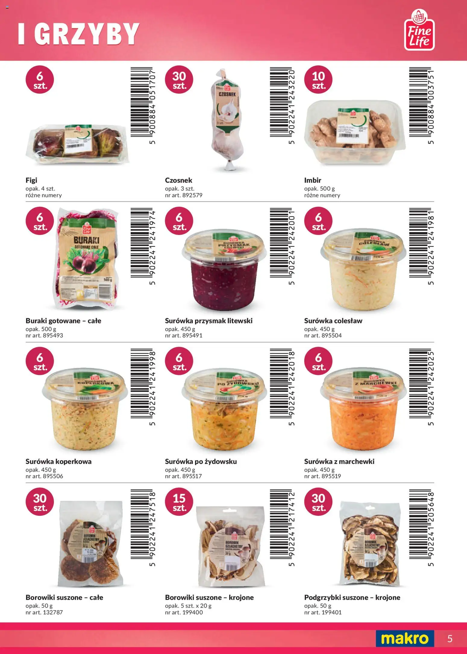 Makro Gazetka - Katalog marki własne dla Twojego sklepu od 28.04.2025 | Strona: 5 | Produkty: Czosnek, Imbir, Buraki, Surówka colesław