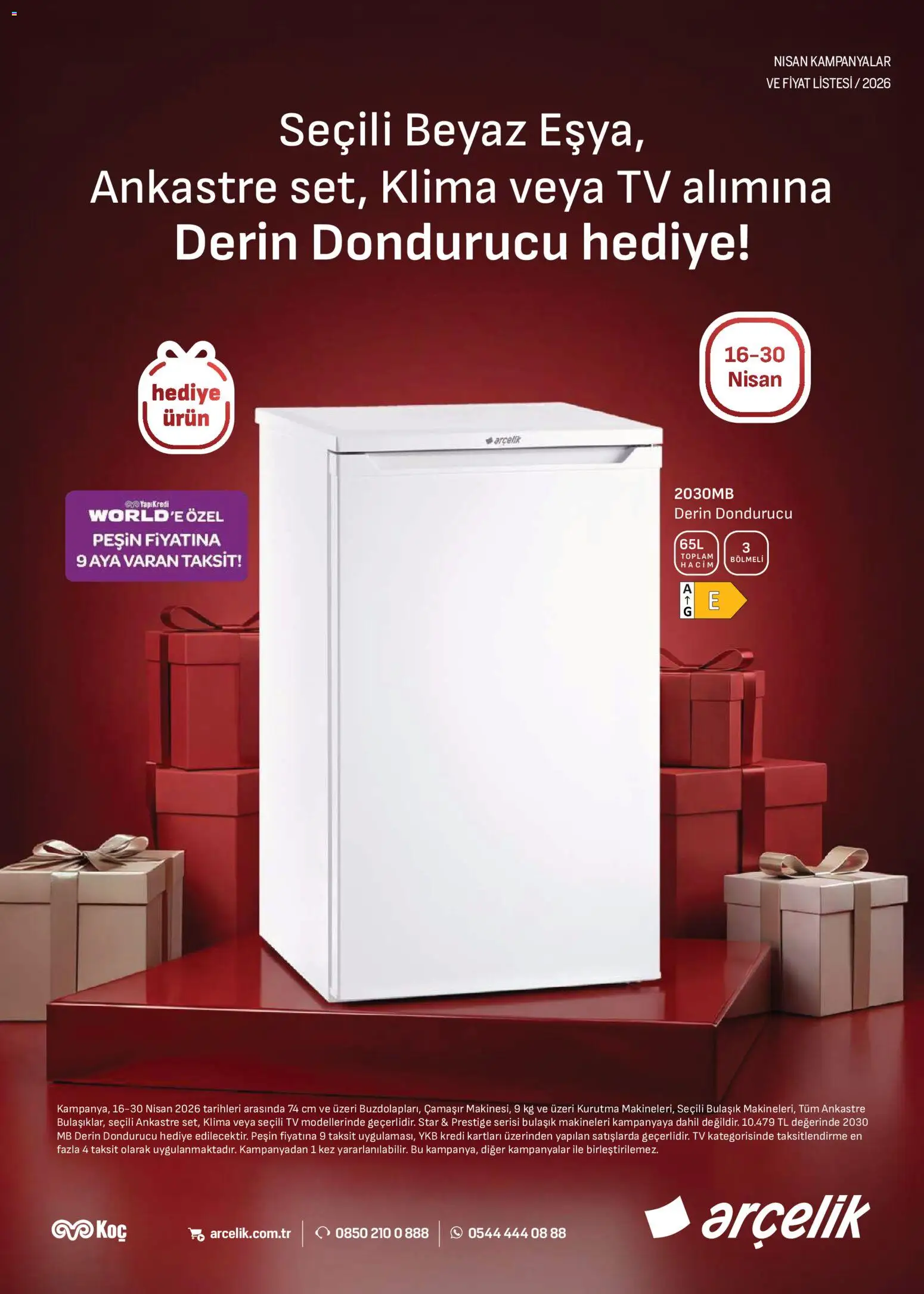 Arçelik Katalog - 16.04.2026 tarihinden itibaren geçerlidir | Sayfa: 1 | Ürünler: TV, Dondurucu, Klima