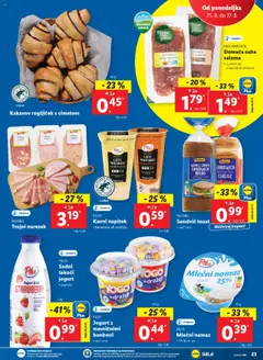Lidl katalog │ velja od 21.08.2025 | Stran: 39 | Izdelki: Toast, Narezek, Namaz, Jogurt