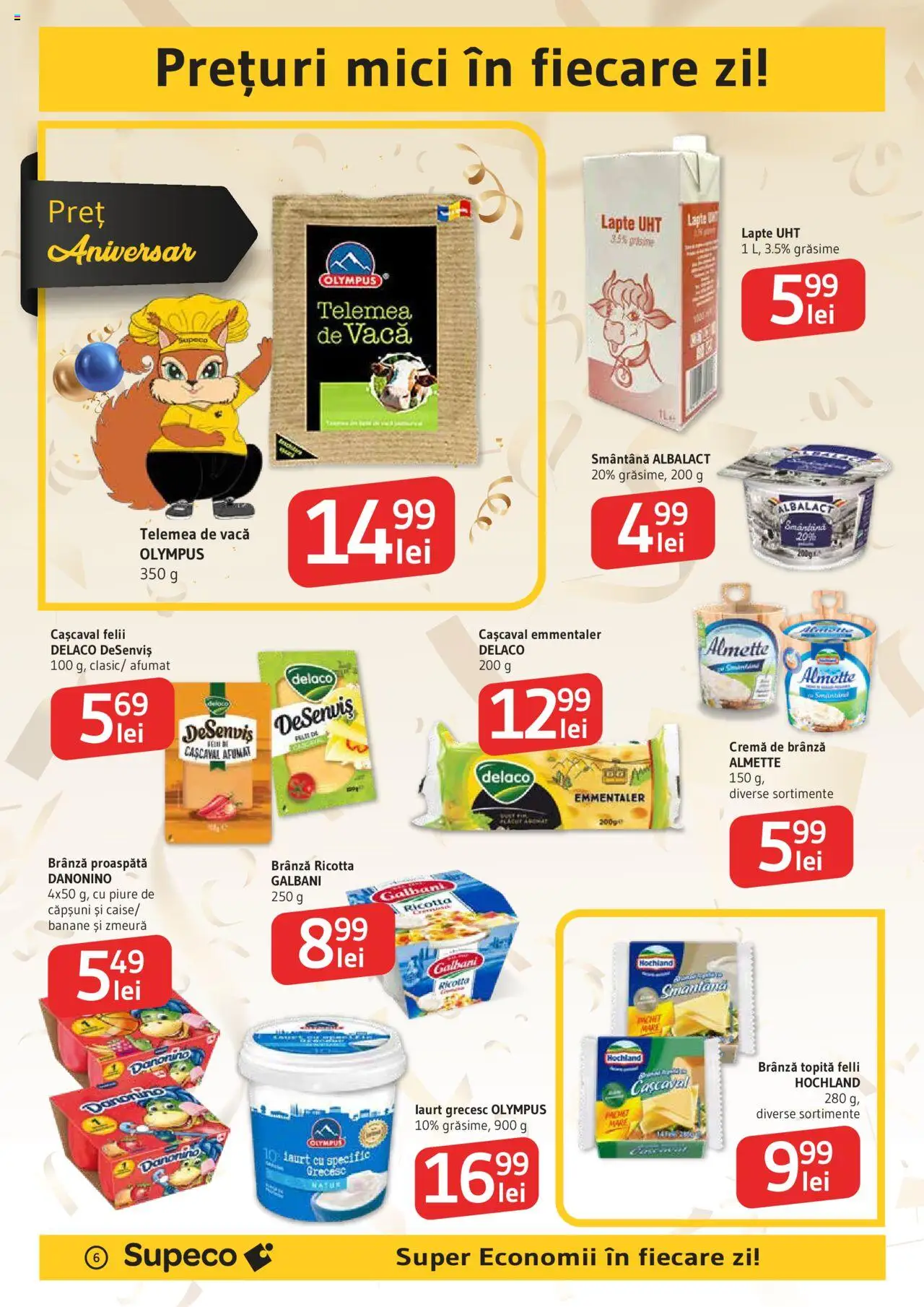 Noul catalog Supeco – valabil de la 04.09.2025 | Pagină: 6 | Produse: Cașcaval, Cremă de brânză, Căpșuni, Smântână