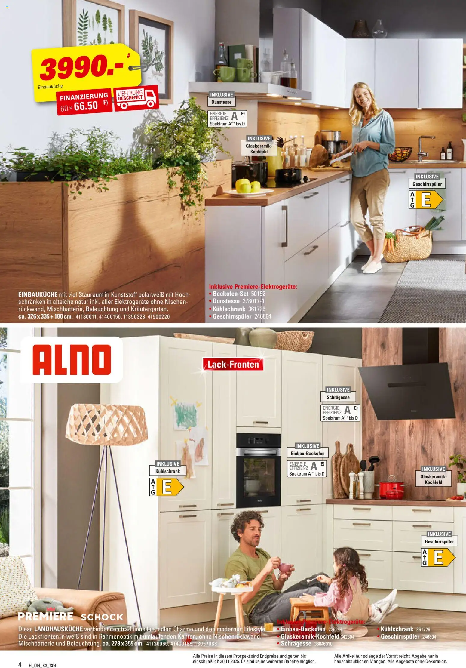 Höffner Küchen Power  – gültig ab 12.11.2025 | Seite: 4 | Produkte: Geschirrspüler, Einbauküche, Kühlschrank, Kochfeld