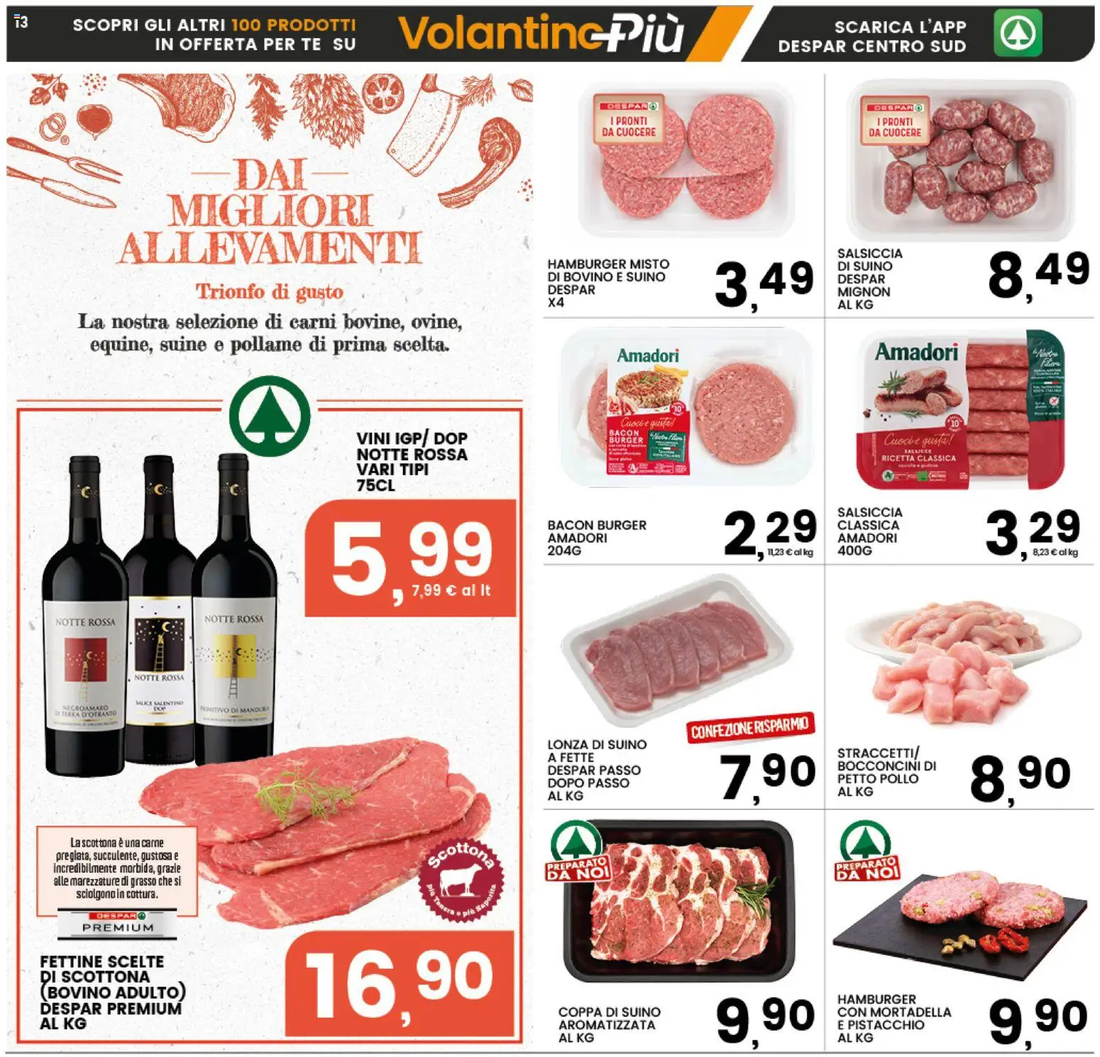Volantino Interspar del 09.04.2026 | Pagina: 13 | Prodotti: Bovino, Pollo, Tè, Hamburger