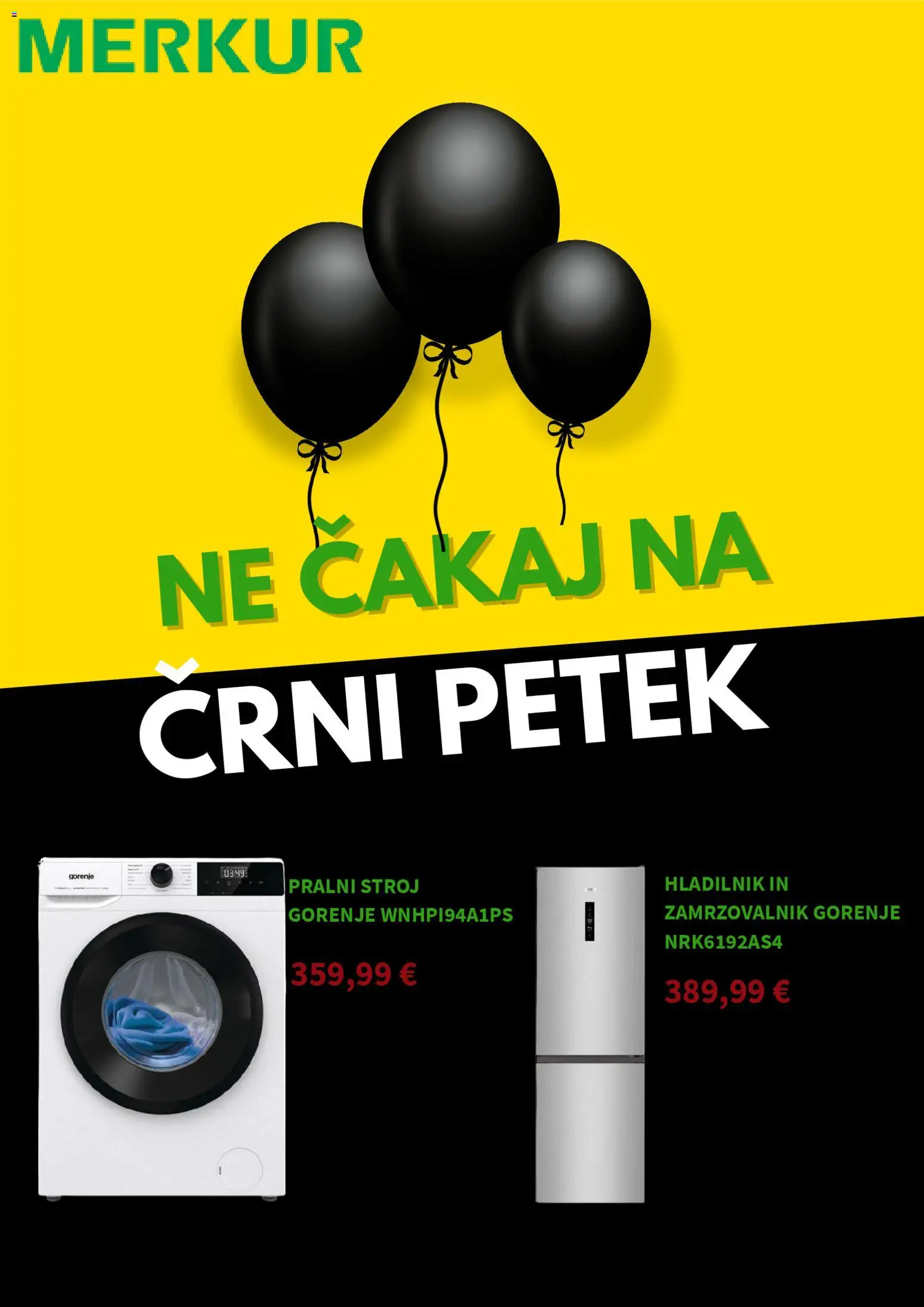 Novi Merkur katalog ponudbe – veljaven od 21.10.2025 | Stran: 1 | Izdelki: Hladilnik, Zamrzovalnik, Pralni stroj