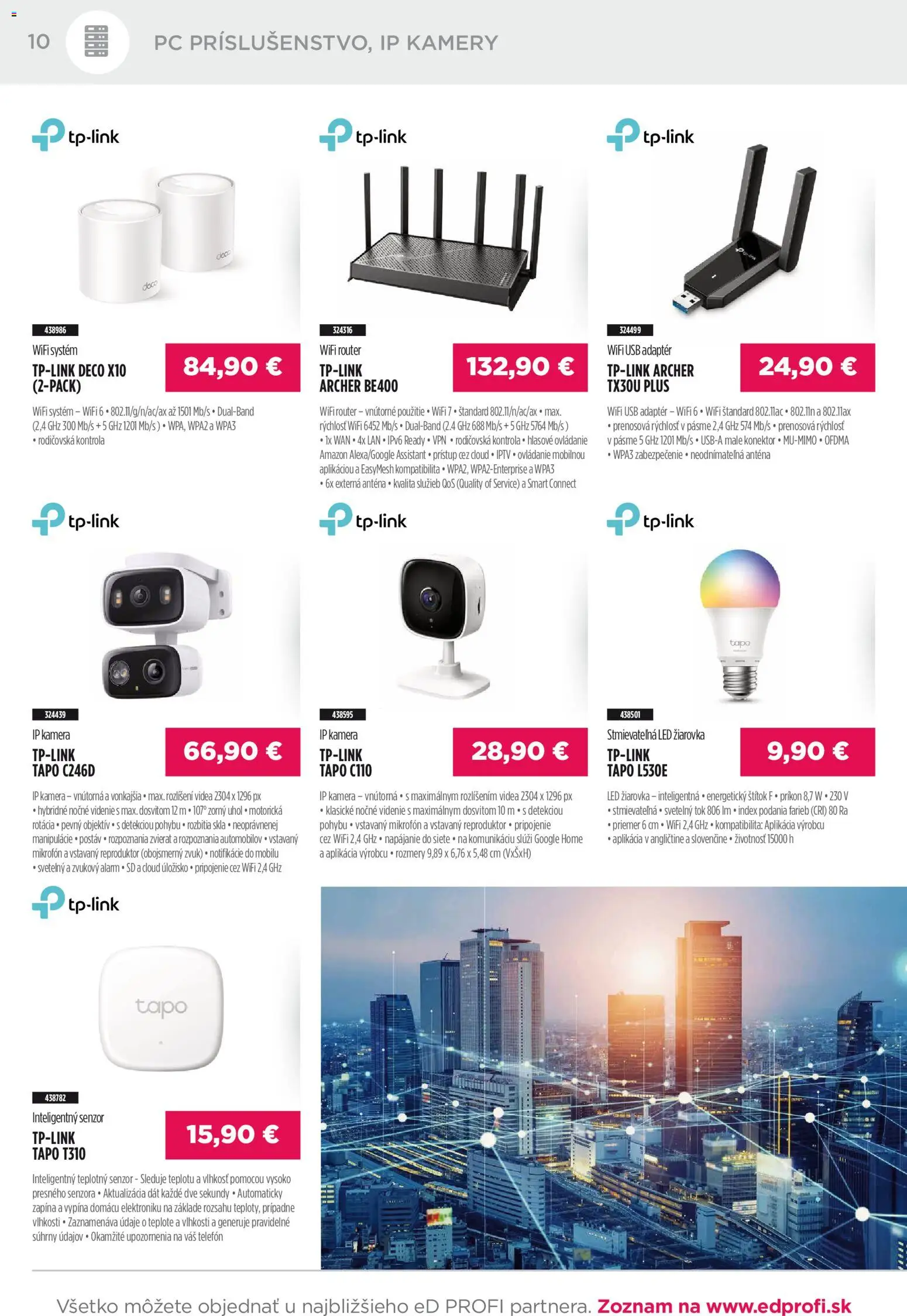 Nové ED Profi akcie – leták je platný od 01.01.2026 | Strana: 10 | Produkty: Žiarovka, Telefón, PC, Kamera