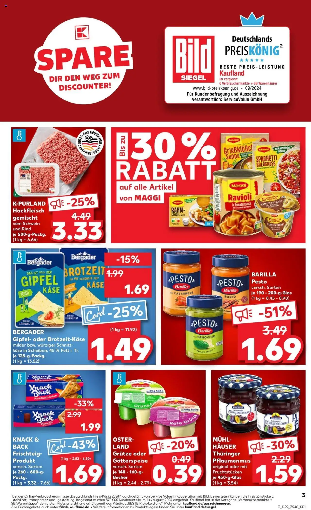 Kaufland prospekt Glauchau	 - gültig ab dem 21.07.2025 | Seite: 16 | Produkte: Käse, Barilla, Knoblauch, Hackfleisch