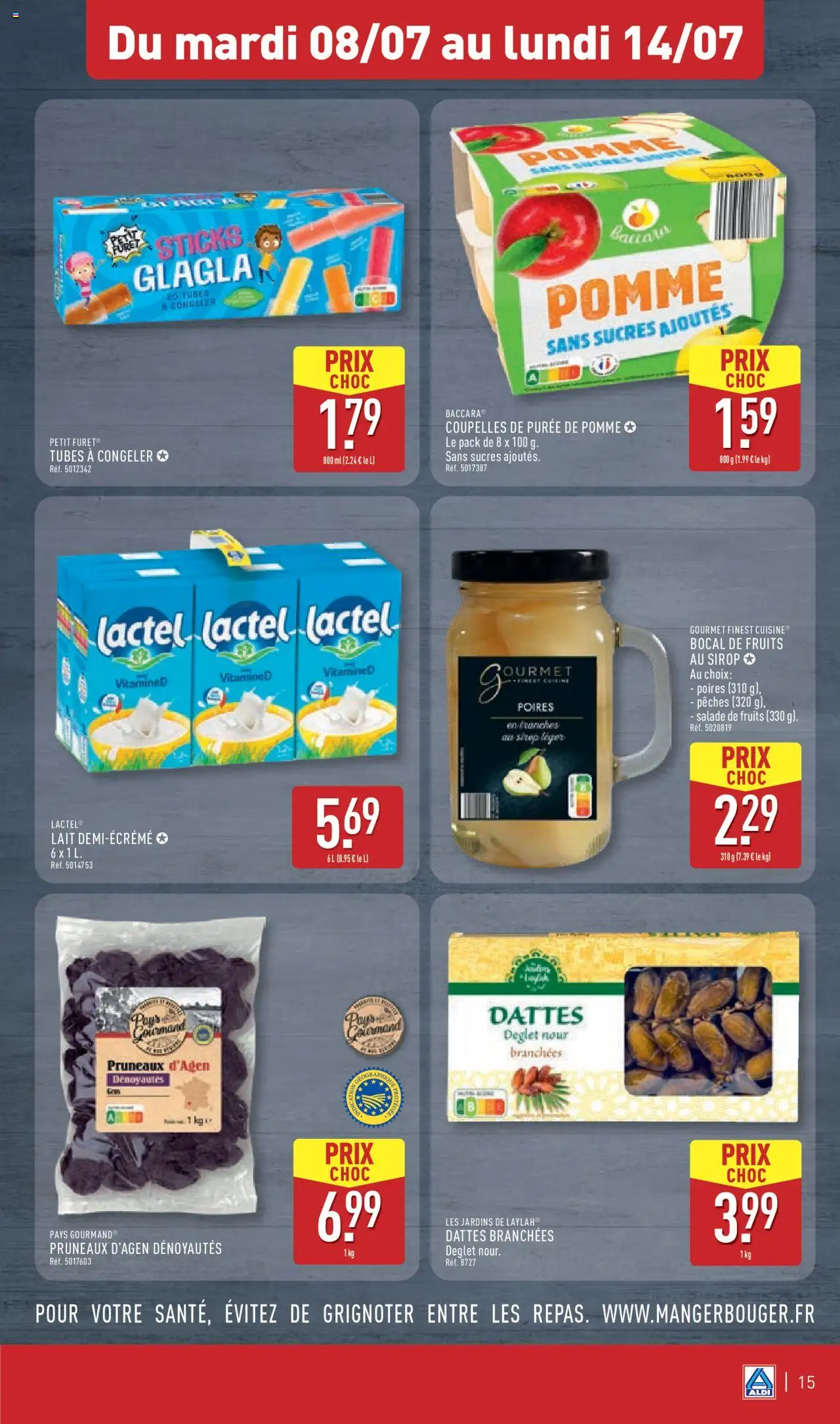  | Page: 17 | Produits: Salade, Dattes, Pomme, Lait