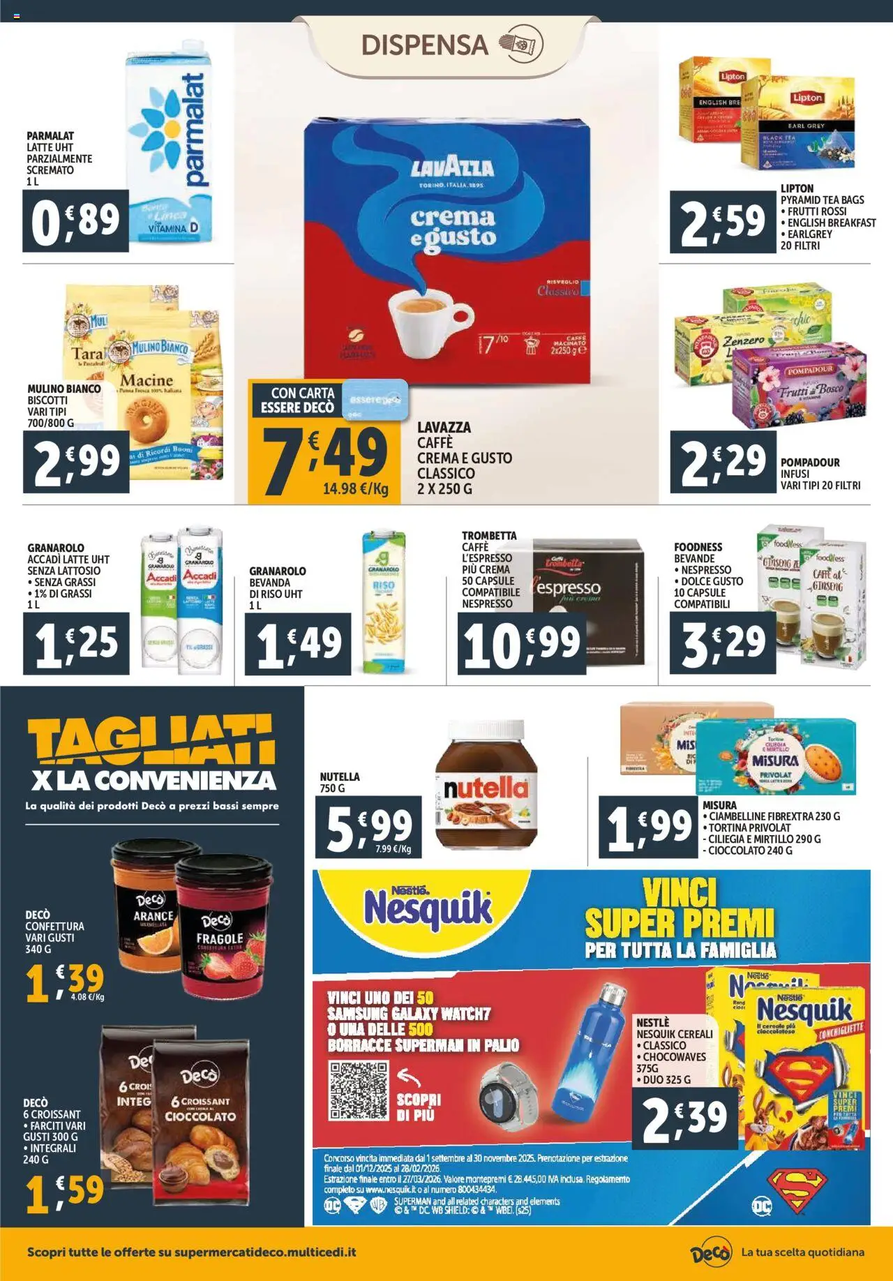 Volantino Decò del 03.10.2025 | Pagina: 8 | Prodotti: Crema, Cioccolato, Riso, Macinato