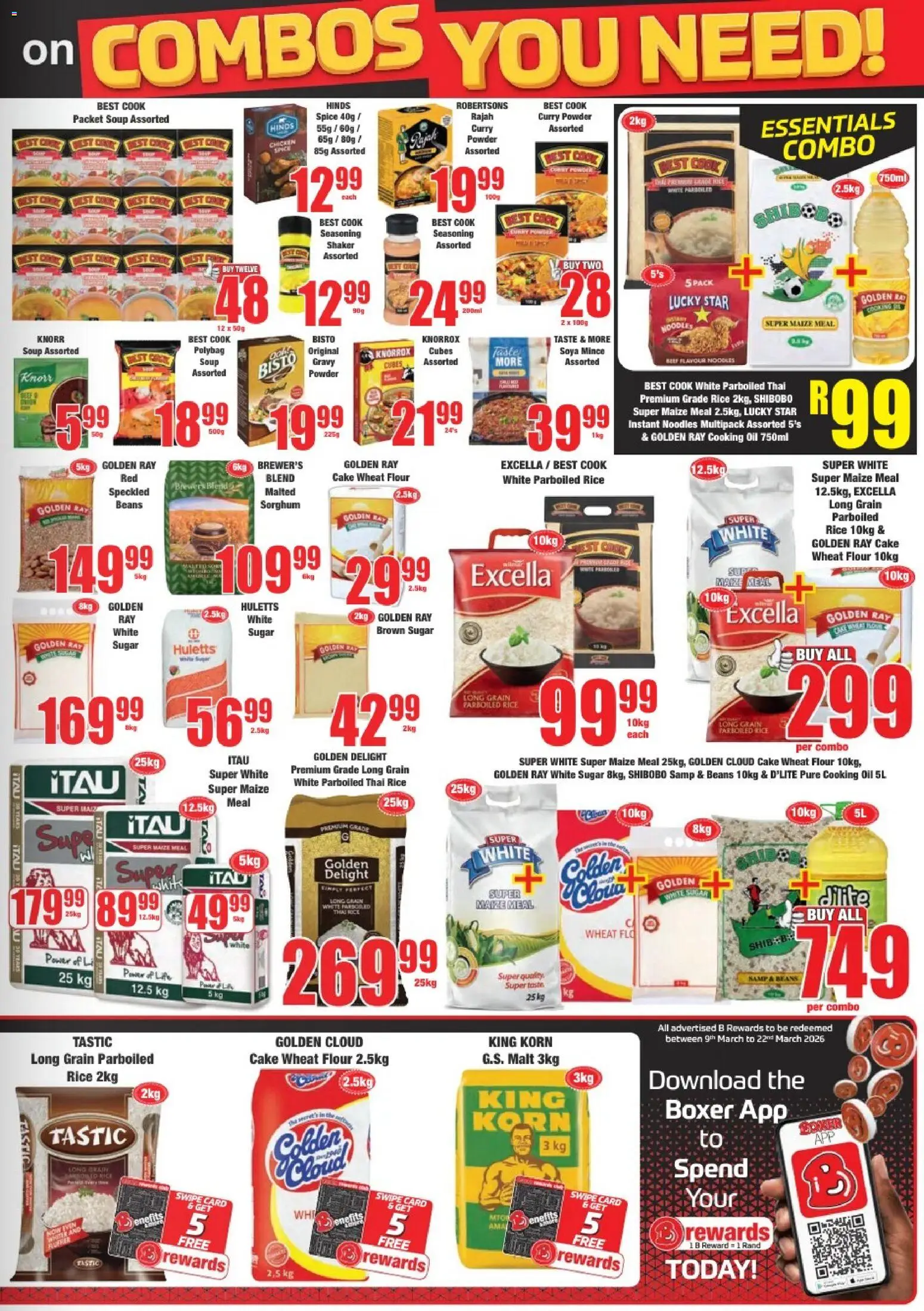 New Boxer catalogue – valid from 23.02.2026 | Page: 9 | Products: Maize meal, Soup, Gravy, Soya mince