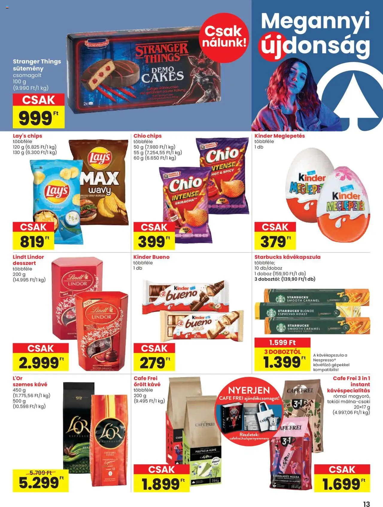 Spar akciós ujság - amely érvényes a következő dátumtól: 09.10.2025 | Oldal: 13 | Termékek: Chips, Kávéfőző, Kávé, Szemes kávé