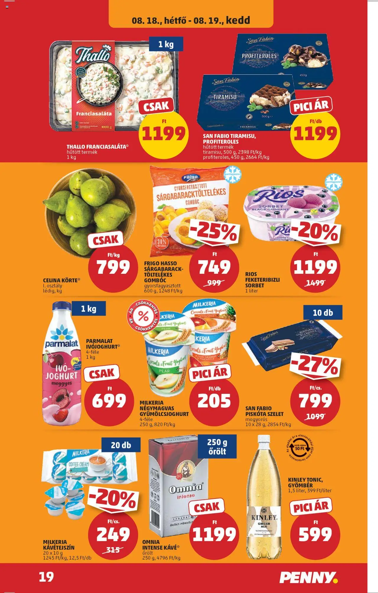PENNY akciós ujság - amely érvényes a következő dátumtól: 14.08.2025 | Oldal: 23 | Termékek: Ivójoghurt, Tonic, Tiramisu, Joghurt