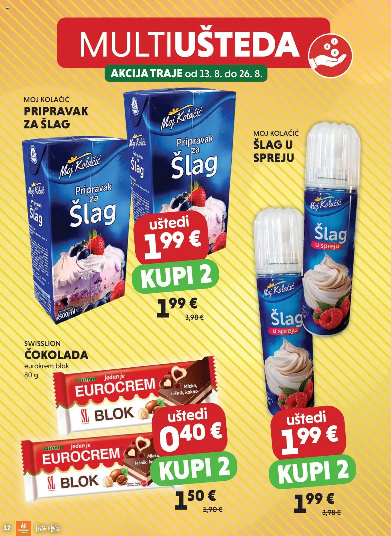 Studenac katalog | vrijedi od 13.08.2025 | Stranica: 12 | Proizvodi: Čokolada, Kakao, Šlag