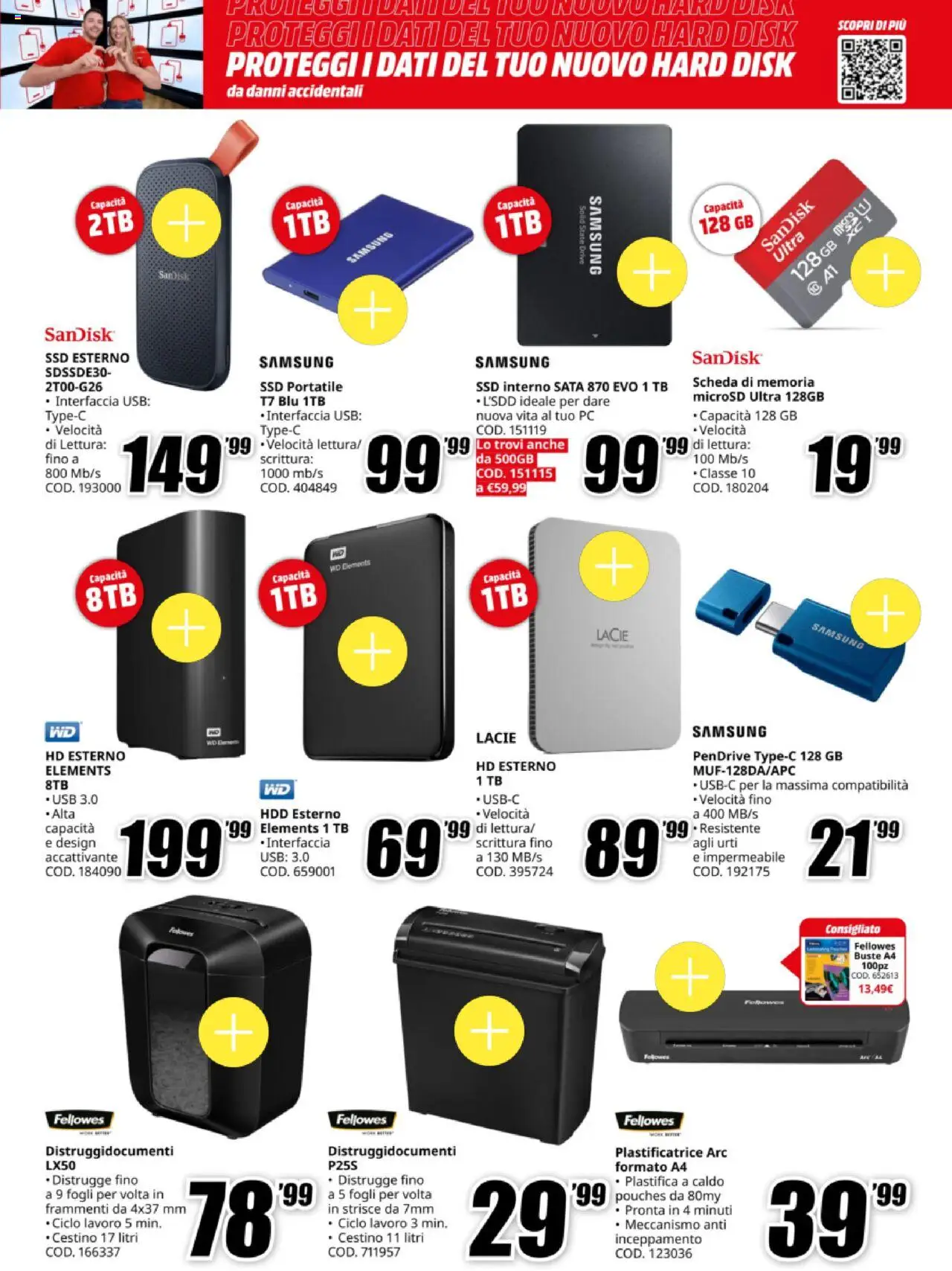Volantino Media World del 03.10.2025 | Pagina: 9 | Prodotti: Scheda di memoria, PC, Cestino, Samsung