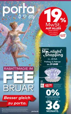 Porta! Rabattmagie im FEEbruar mit 19% MwSt. auf alles - Jena ab 01.02.2026 gültig