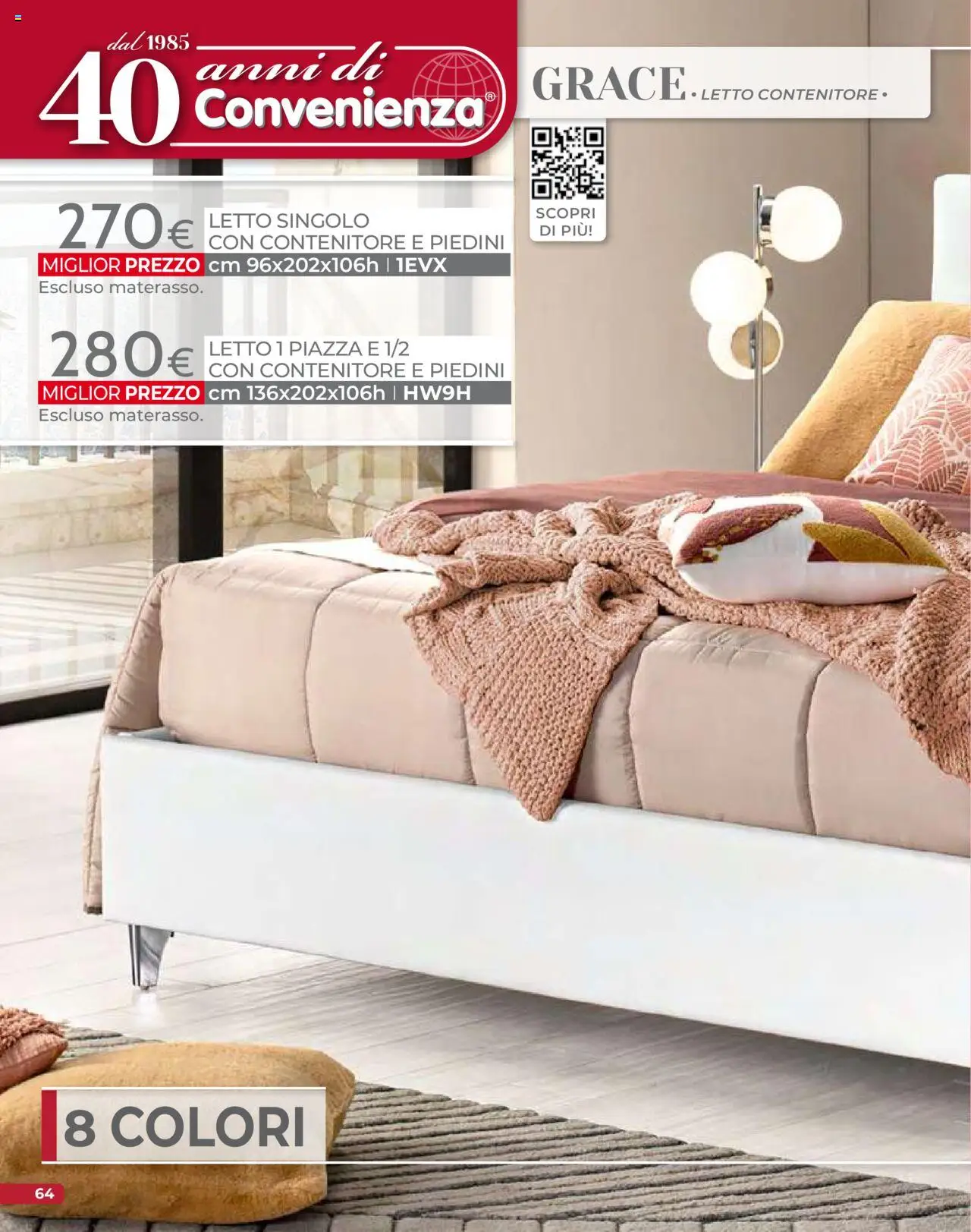 Volantino Mondo Convenienza del 09.09.2025 | Pagina: 66 | Prodotti: Letto contenitore, Contenitore, Letto