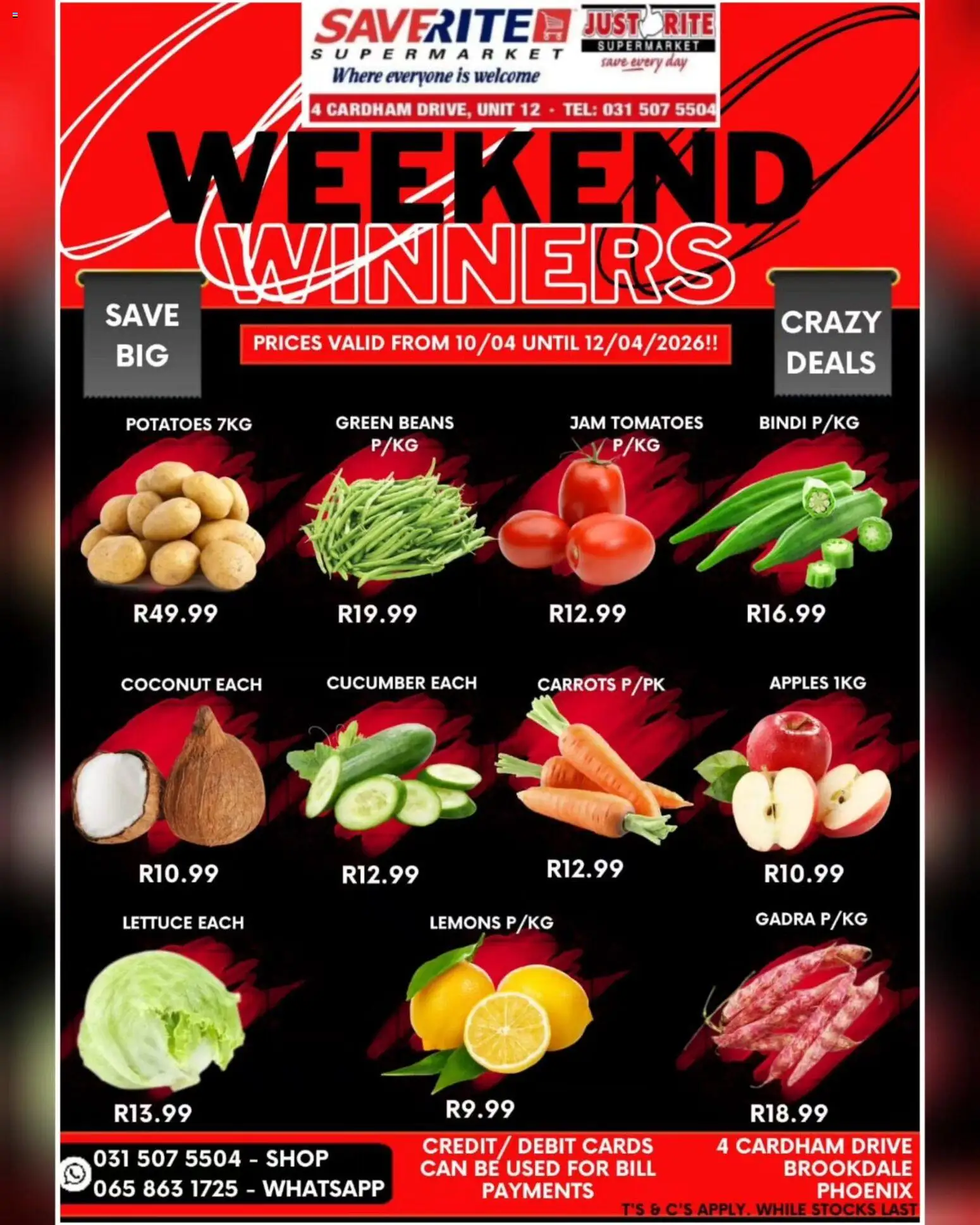 New Saverite catalogue – valid from 10.04.2026 | Page: 1 | Products: Apples, Tomatoes, Carrots, Potatoes