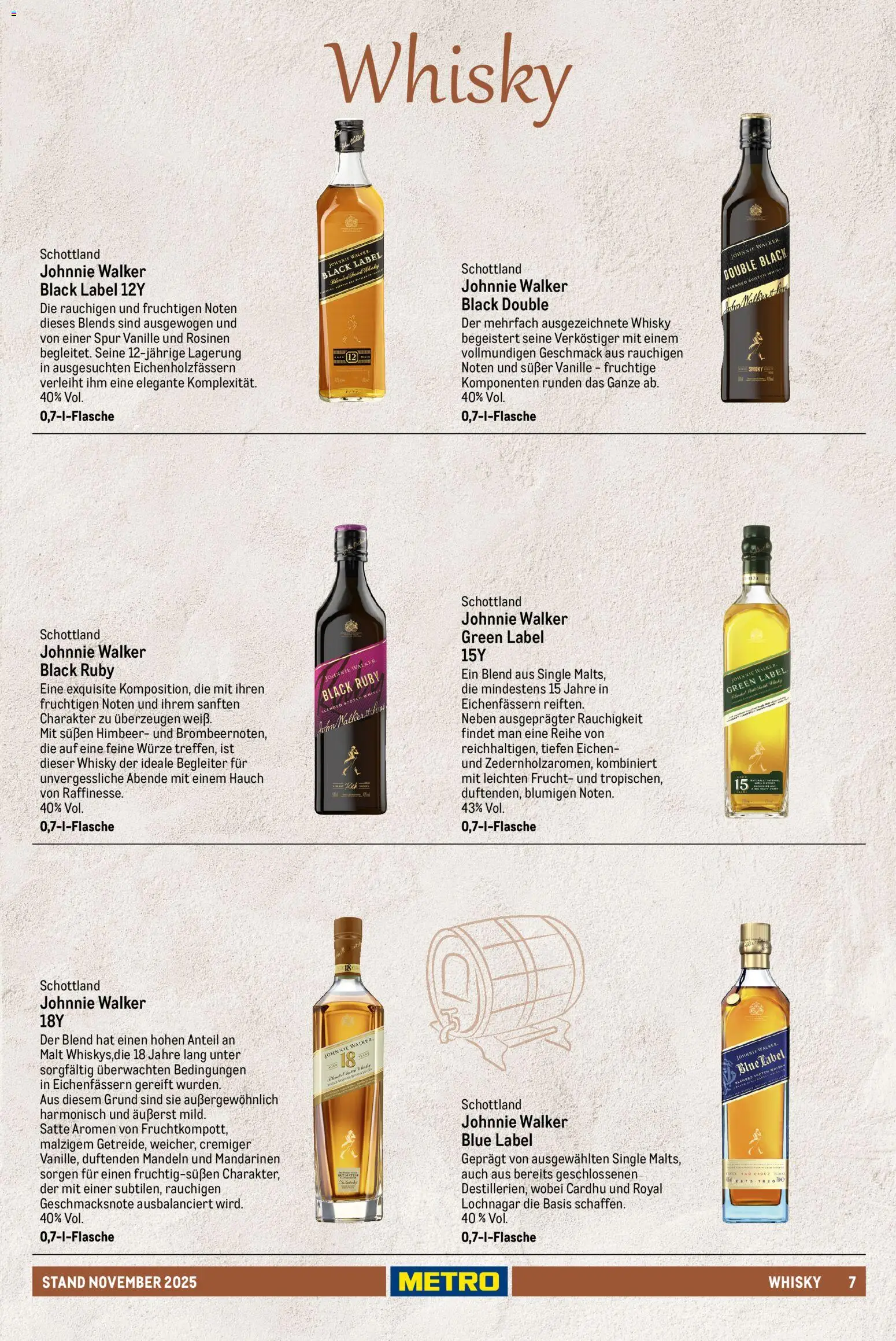 Metro - Spirituosen Sortiment – gültig ab 01.12.2025 | Seite: 7 | Produkte: Whisky, Mandarinen, Mandeln, Rosinen