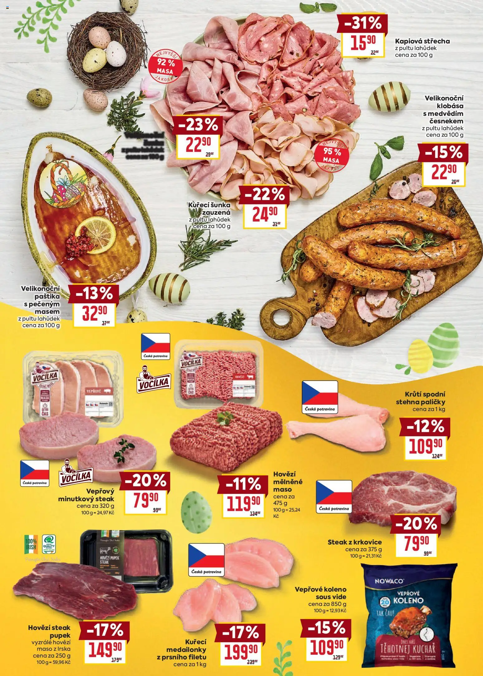 Billa leták - Velikonoce od 04.03.2026 | Strana: 6 | Produkty: Vepřové koleno, Vepřové koleno sous vide, Steak, Paštika