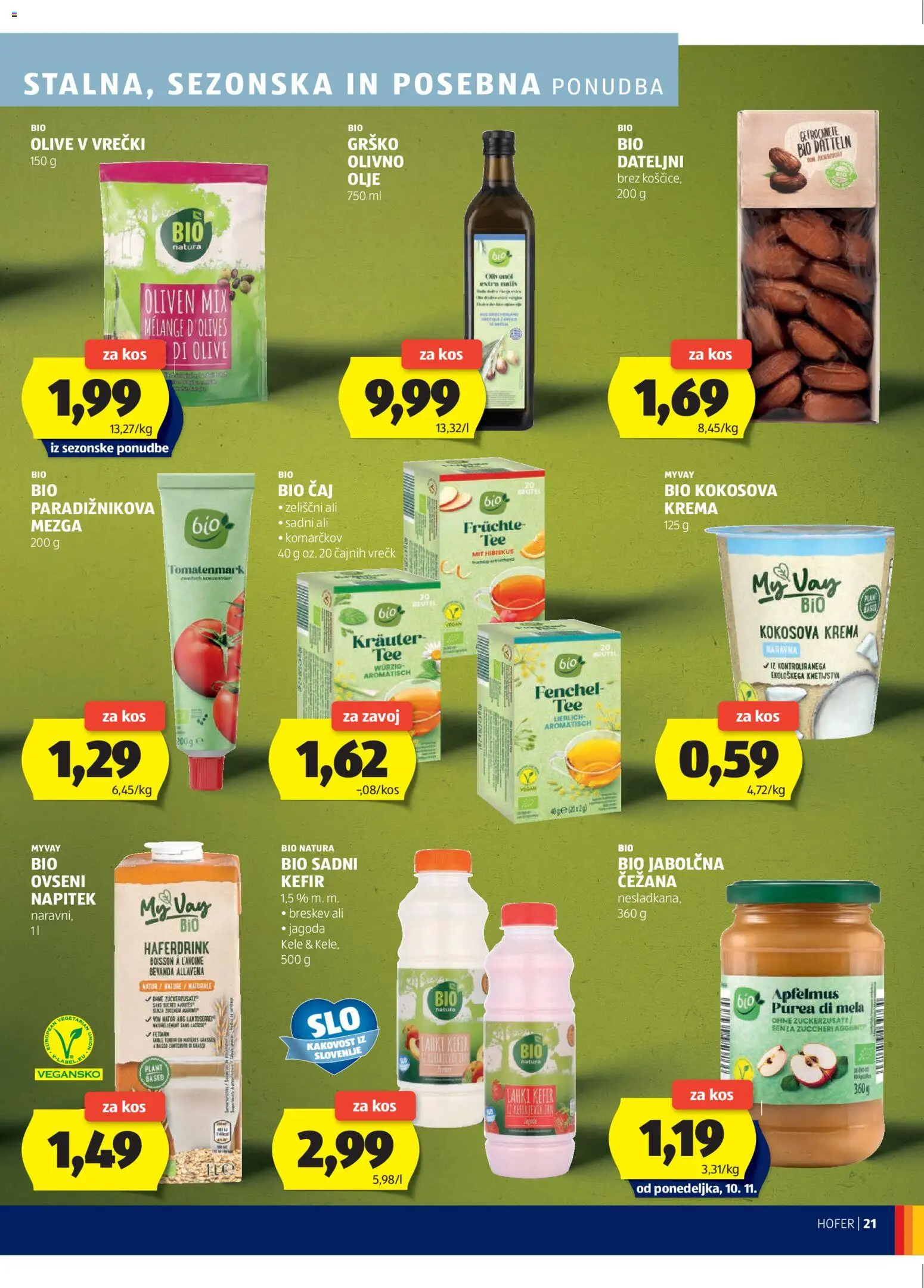 Novi Hofer katalog ponudbe – veljaven od 06.11.2025 | Stran: 21 | Izdelki: Krema, Olje, Caj, Breskev