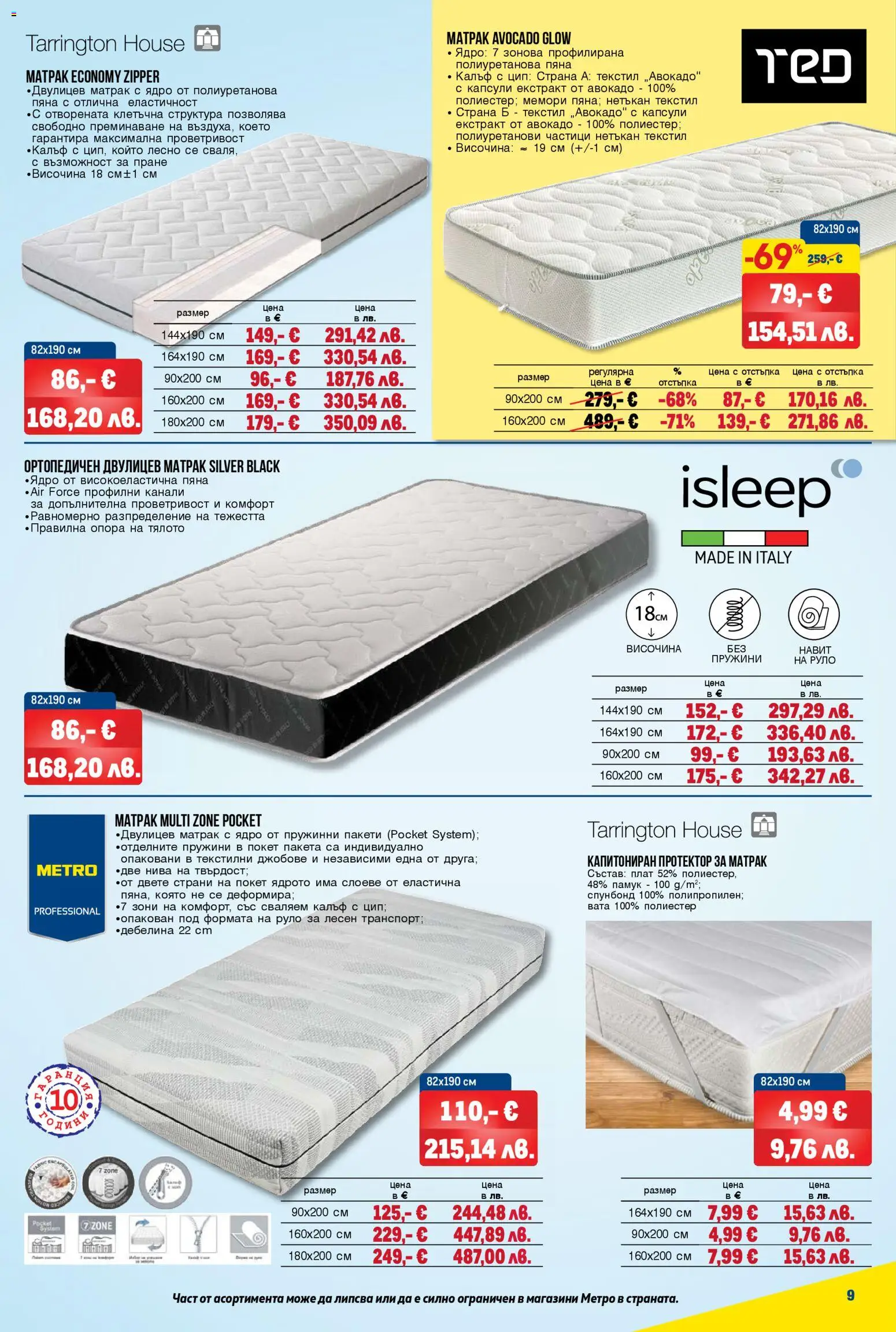 {H1} | Страница: 9 | Продукти: Протектор за матрак, Авокадо, Руло, Матрак