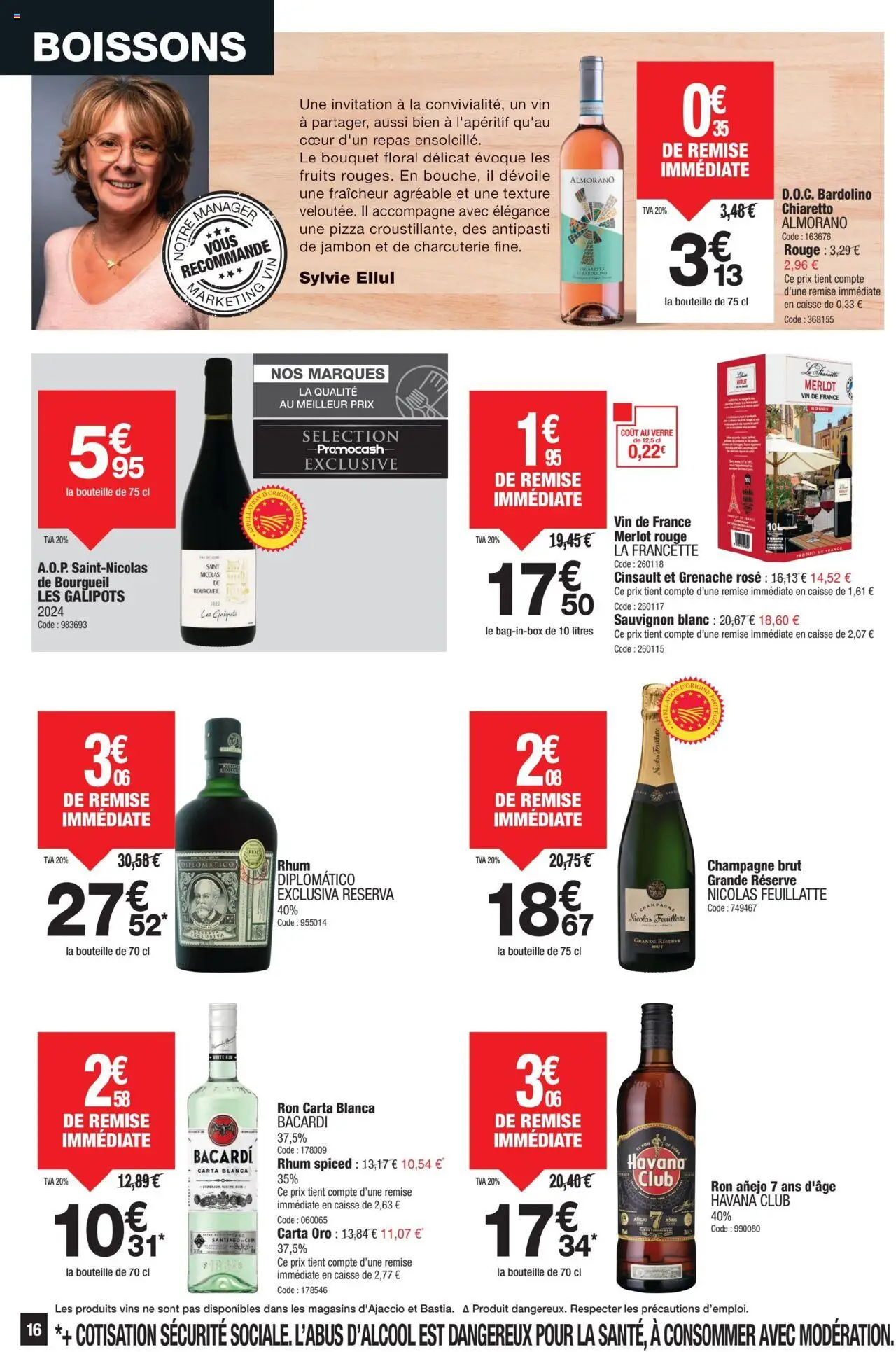  | Page: 16 | Produits: Champagne, Jambon, Pizza, Vin