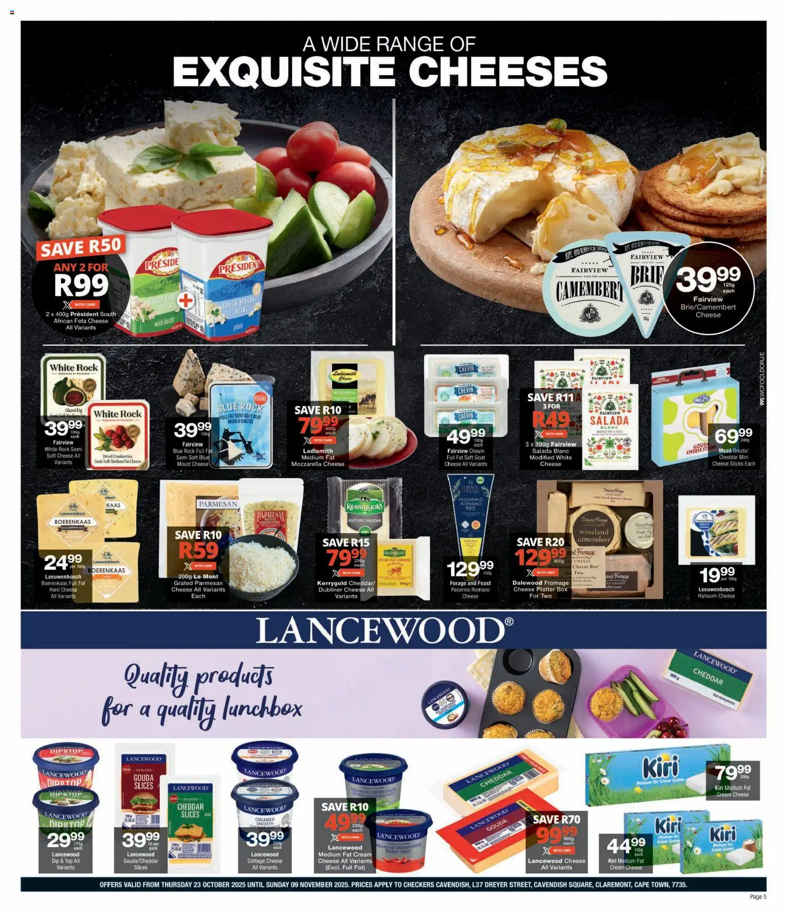 New Checkers catalogue – valid from 23.10.2025 | Page: 5 | Products: Box, Cottage cheese, Máscara de pestañas, Chilli