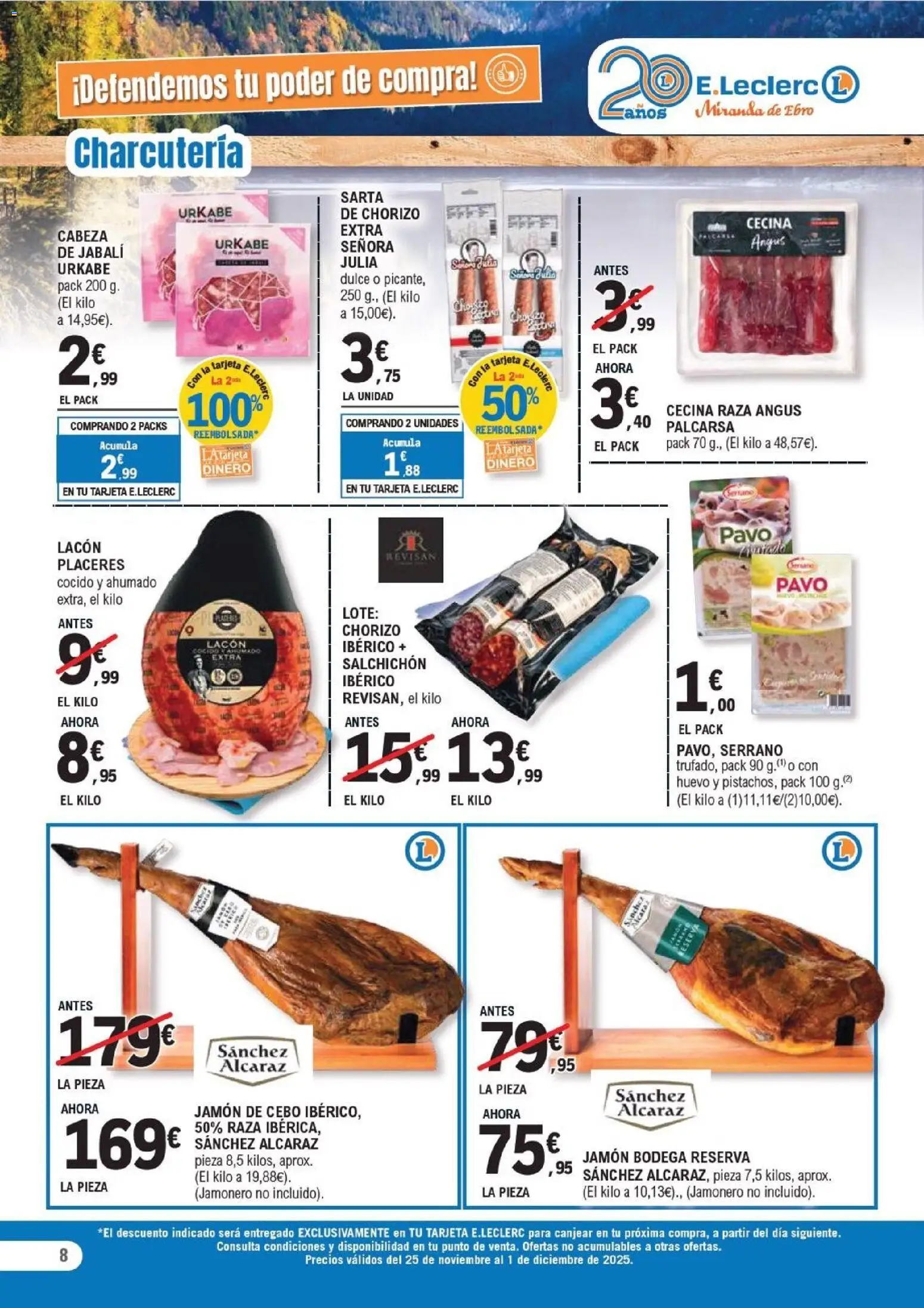 E.Leclerc Black Friday │ válido desde el 25.11.2025 | Página: 8 | Productos: Jamón