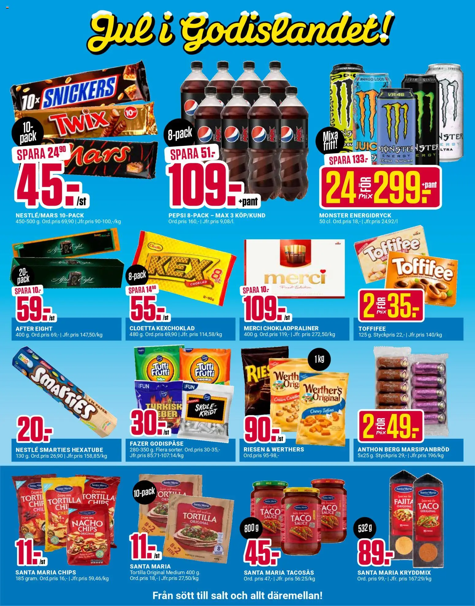 ÖoB reklamblad aktuell från 17.11.2025 | Sida: 2 | Produkter: Tacosås, Pepsi, Choklad, Mango