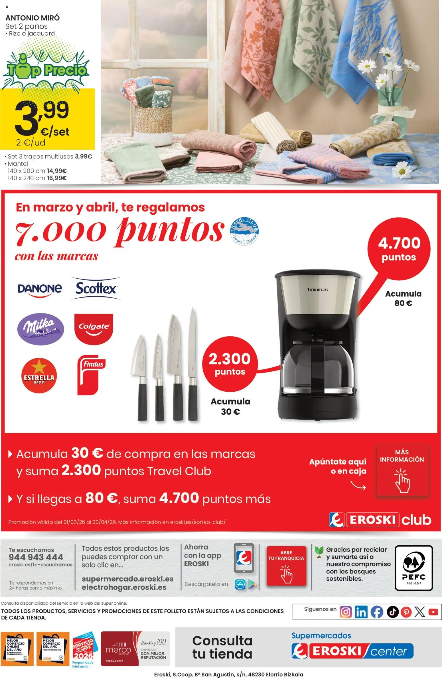 Eroski - Viste tu cesta de primavera Center │ válido desde el 26.02.2026 | Página: 32 | Productos: Mantel, Té, Caja