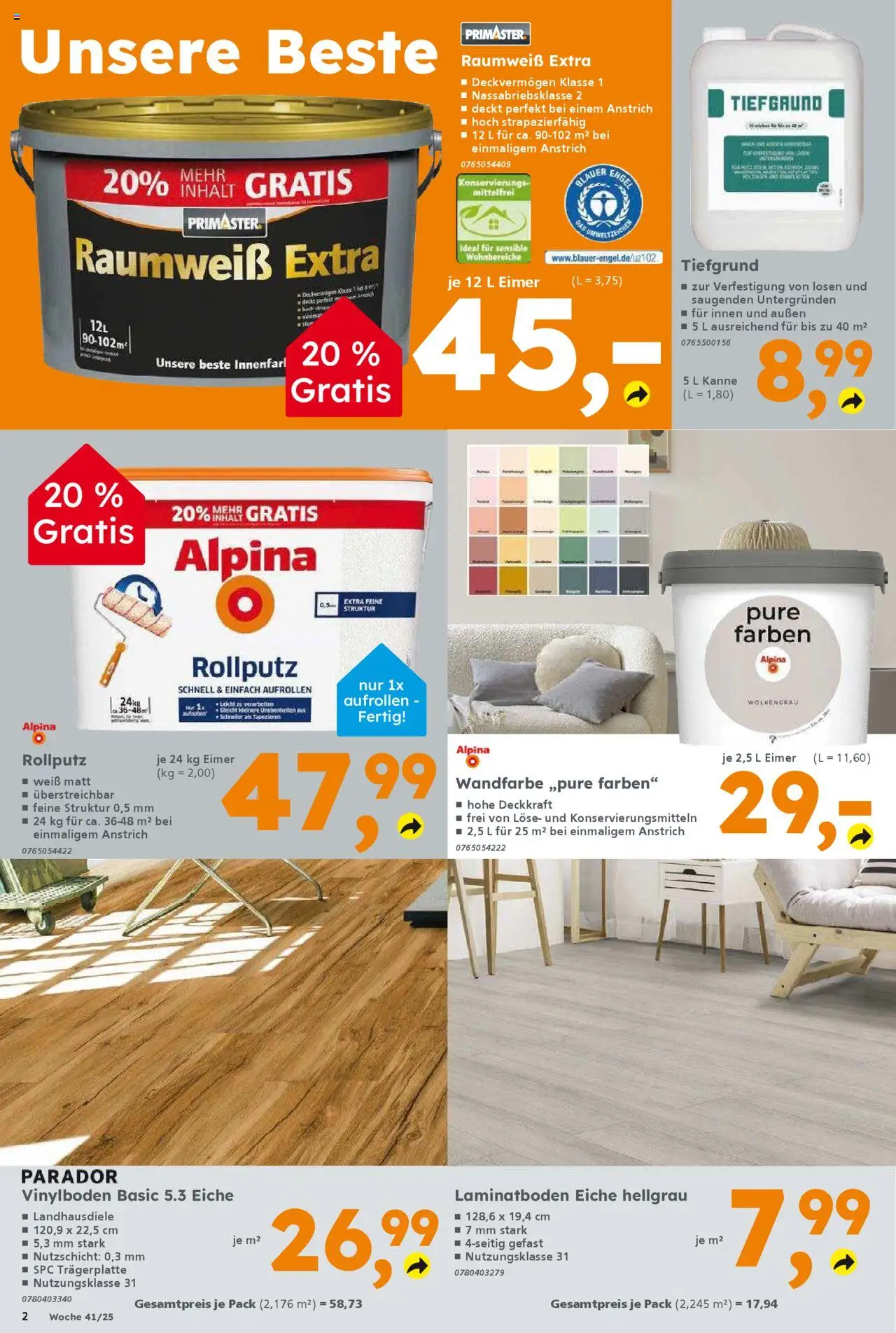 Globus Baumarkt prospekt Saarbrücken	 – gültig ab 06.10.2025 | Seite: 2 | Produkte: Wandfarbe