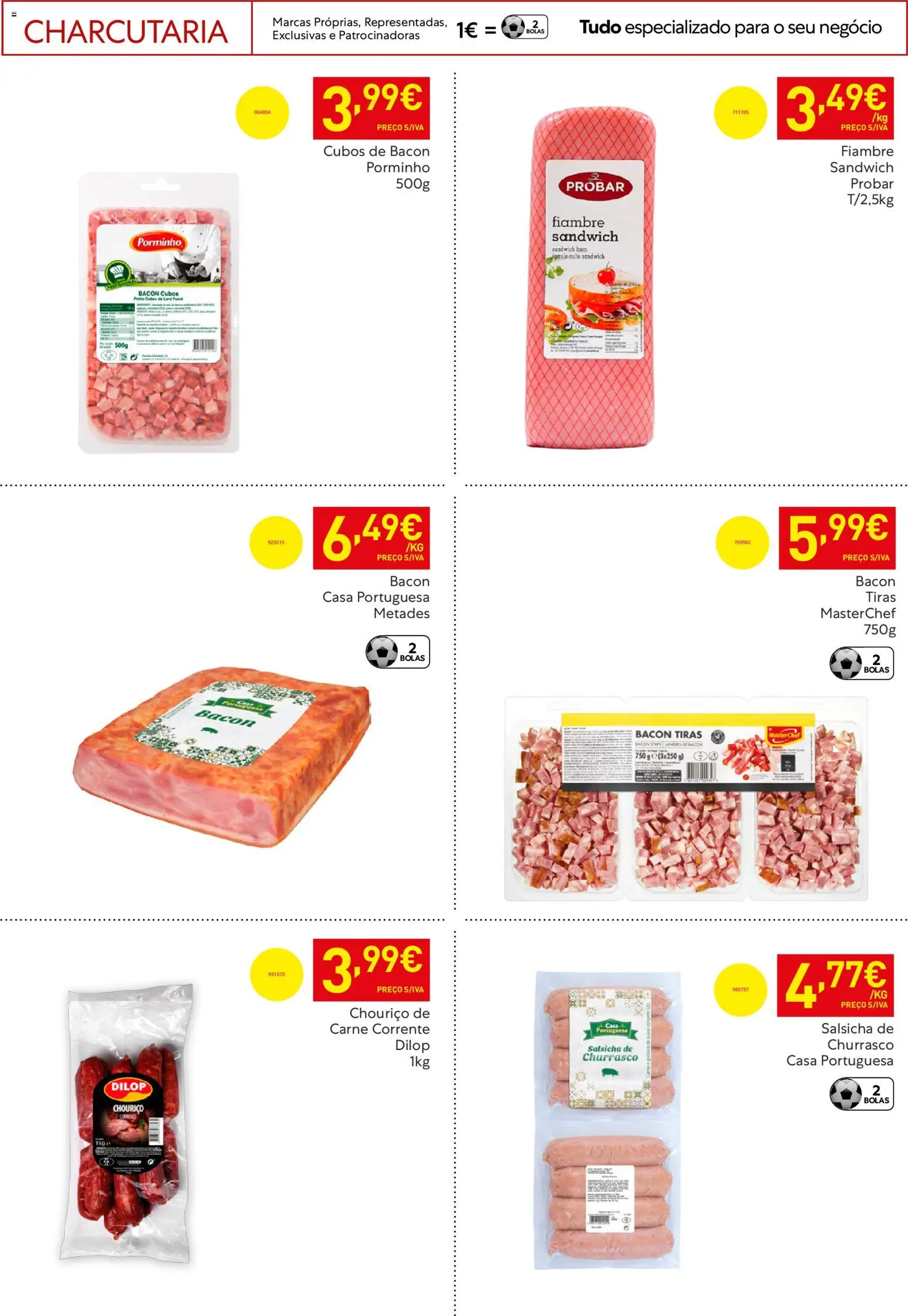 Recheio - Horeca Bons Negócios Madeira │ válido de 07.04.2026 | Página: 22 | Produtos: Bacon, Salsicha, Chouriço, Carne