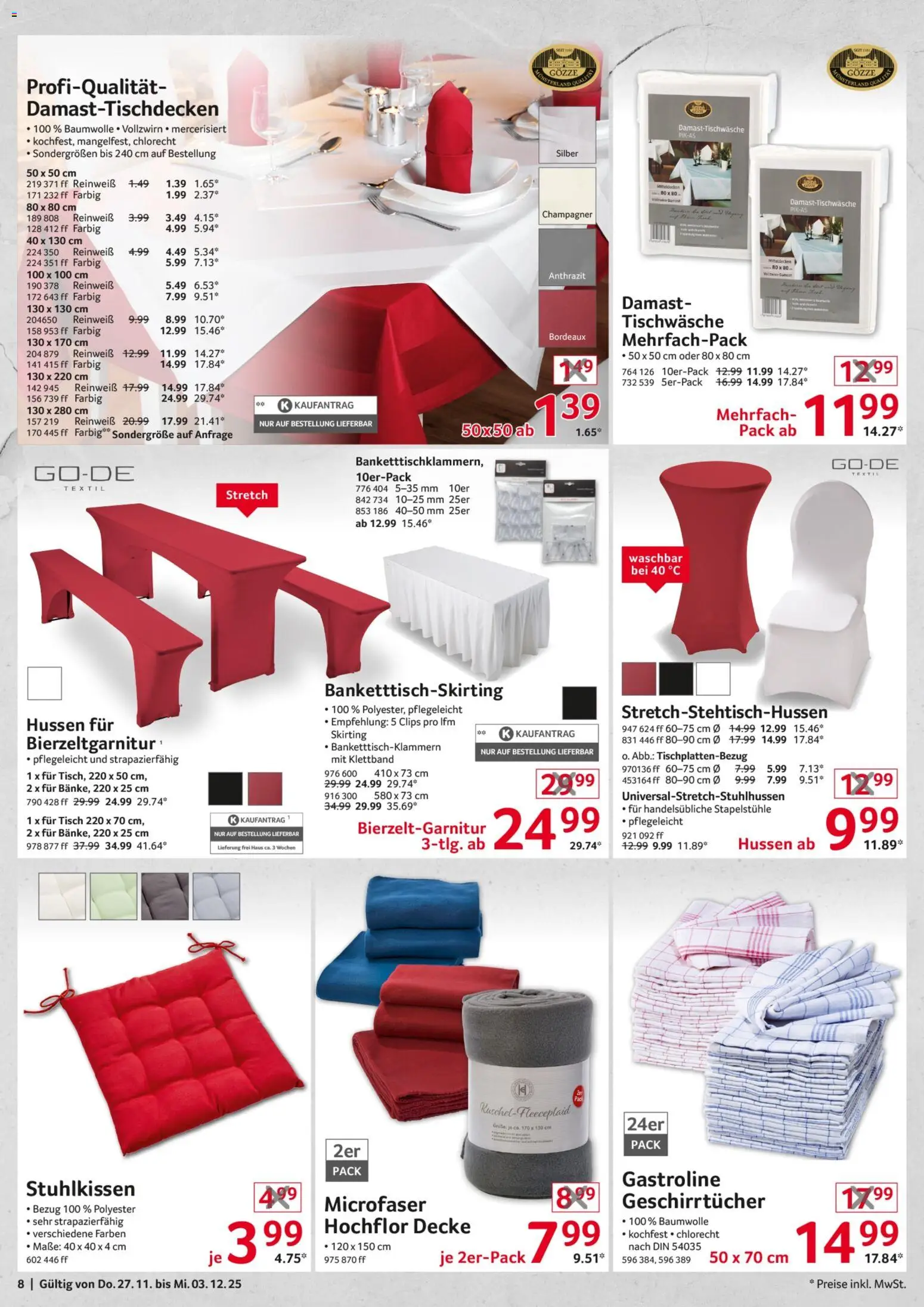 Selgros  Non Food – gültig ab 27.11.2025 | Seite: 8 | Produkte: Decke, Tisch