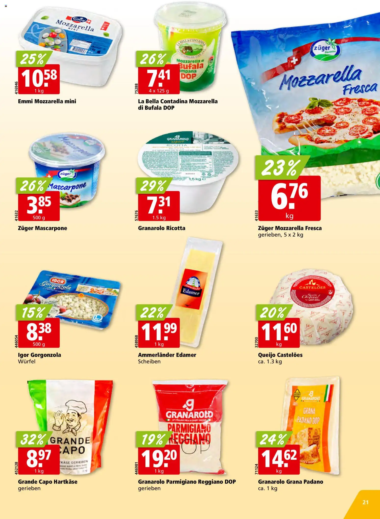 Aligro Aktionen Schlieren, Gossau SG, Frauenfeld, Rapperswil-Jona, Sargans, Bern, Brüttisellen, Pratteln, Emmen, Spreitenbach – gültig ab 27.12.2025 | Seite: 21 | Produkte: Mascarpone, Edamer, Käse