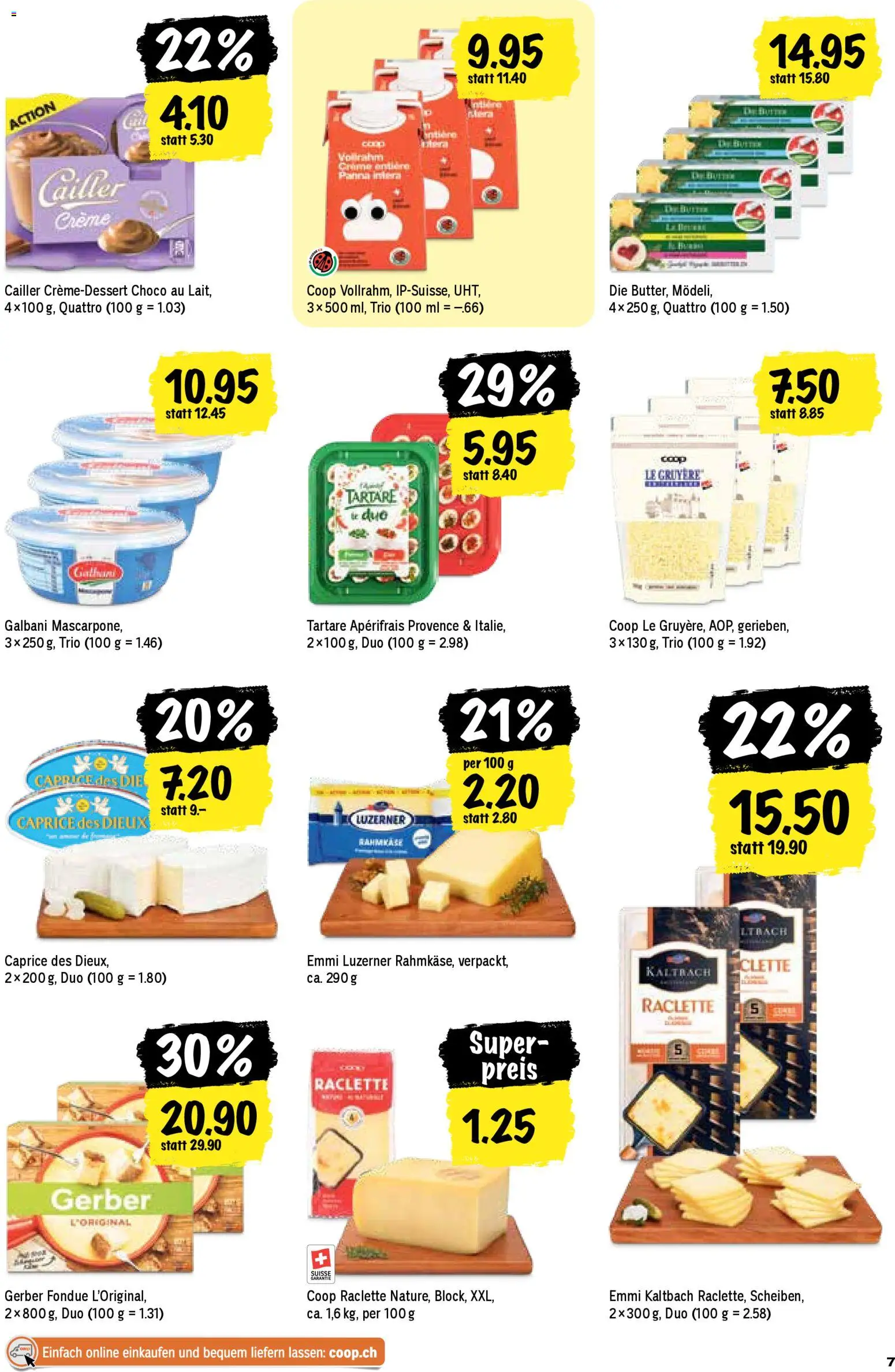 Coop Aktionen – gültig ab 18.12.2025 | Seite: 7 | Produkte: Butter, Raclette, Fondue, Creme