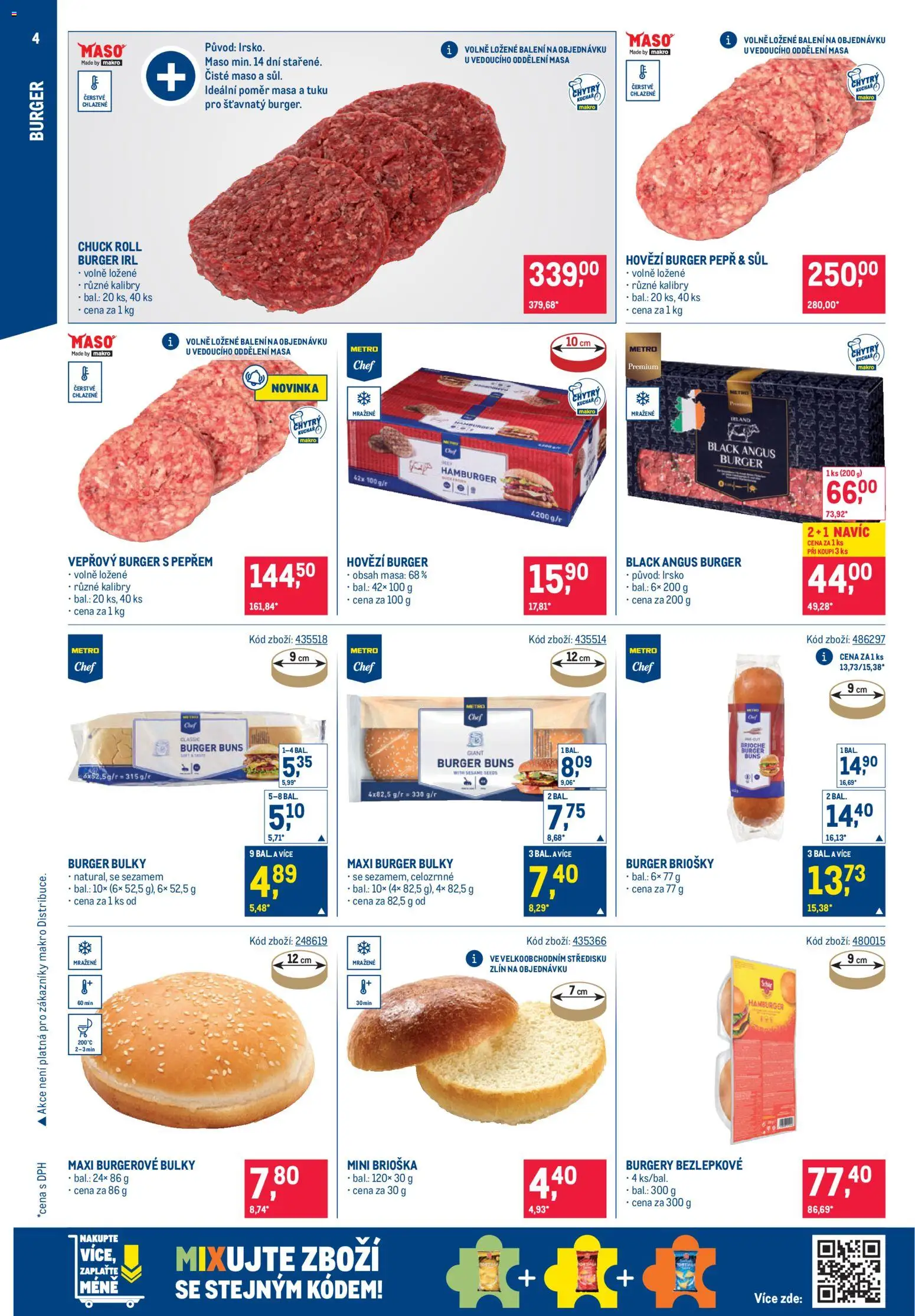 Makro leták - Street Food od 05.11.2025 | Strana: 4 | Produkty: Brioška, Hamburger, Hovězí burger, Maso