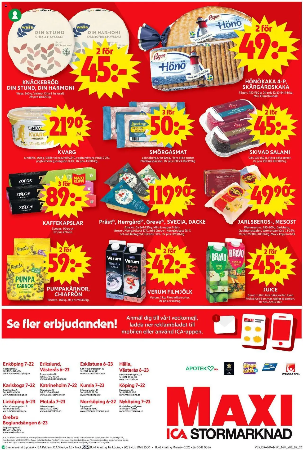 ICA Maxi reklamblad aktuell från 25.08.2025 | Sida: 18 | Produkter: Galler, Kaffekapslar, Äpple, Blåbär
