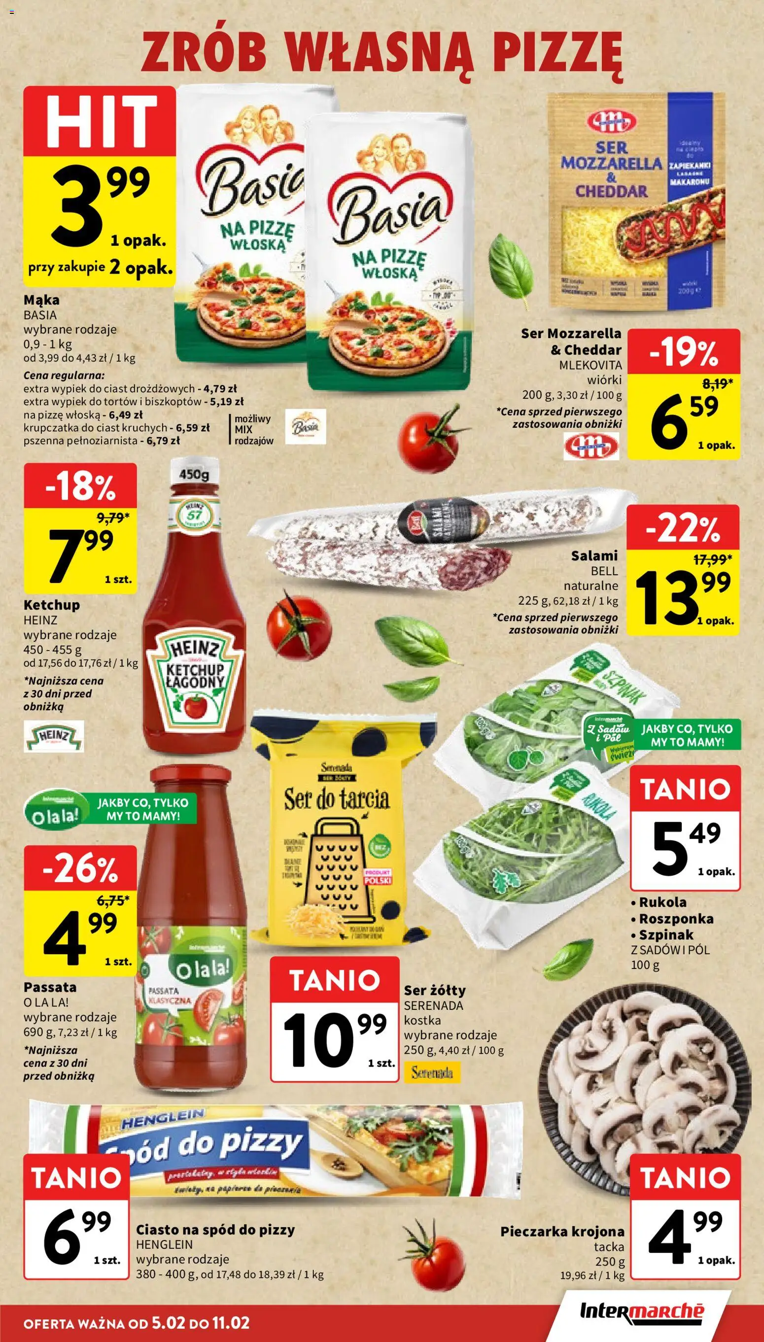 Intermarche Gazetka od 05.02.2026 | Strona: 25 | Produkty: Ciasto, Szpinak, Salami, Cheddar