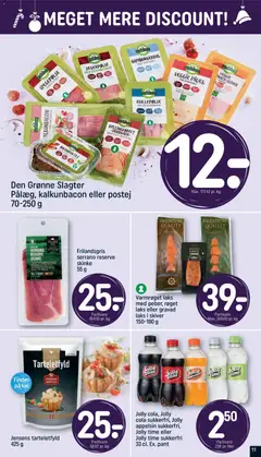 Jolly cola, Jolly cola sukkerfri, Jolly appelsin sukkerfri, Jolly time eller Jolly time sukkerfri, Jolly cola, Jolly cola sukkerfri, Jolly appelsin sukkerfri, Jolly time eller Jolly time sukkerfri 33 cl. Ex. pant gyldig fra 30.11.2025 | Side: 11 | Produkter: Skinke, Spegepølse, Salt, Cola