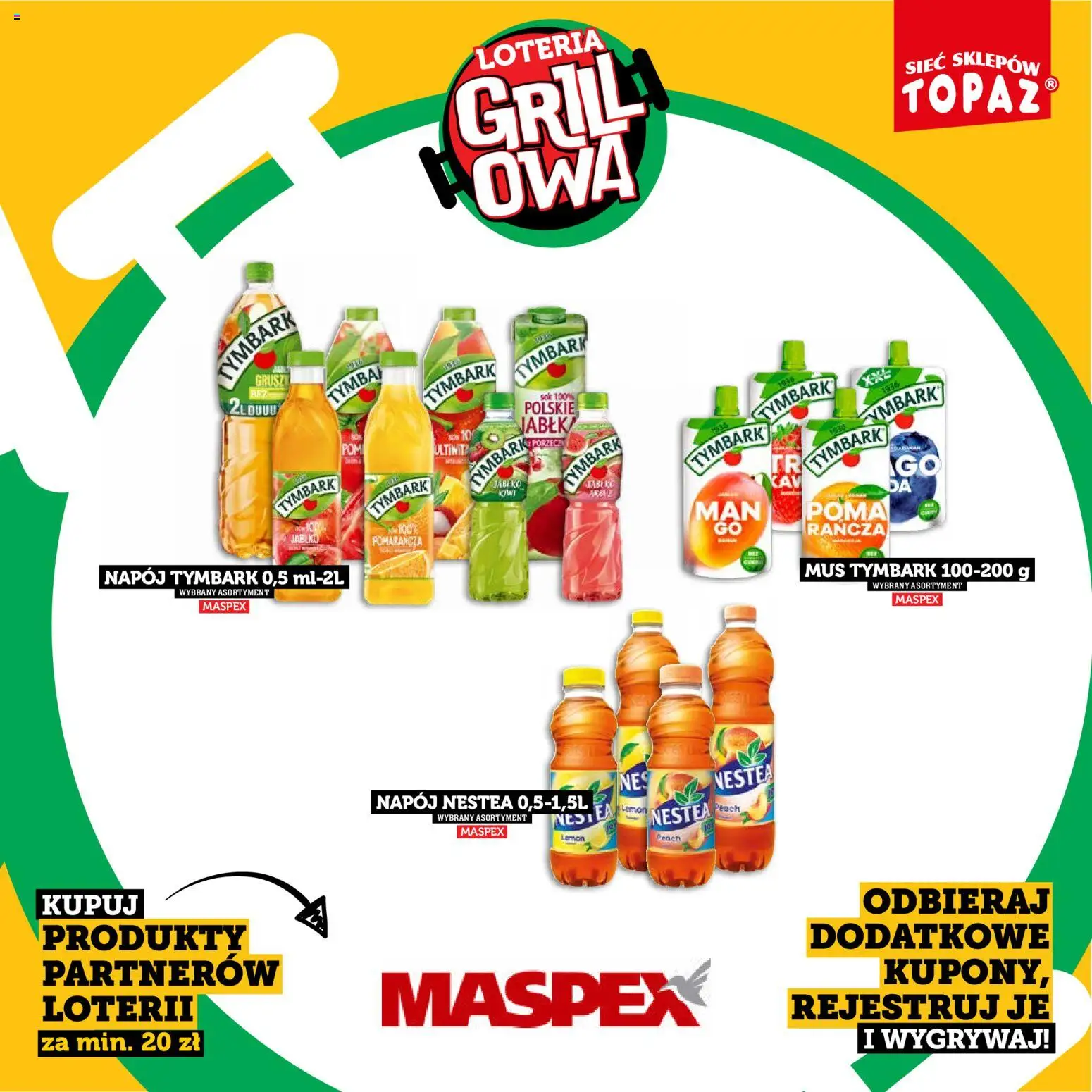 Topaz gazetka - Kupuj, Grilluj I Wygrywaj od 20.04.2026 | Strona: 49 | Produkty: Arbuz, Sok, Kiwi