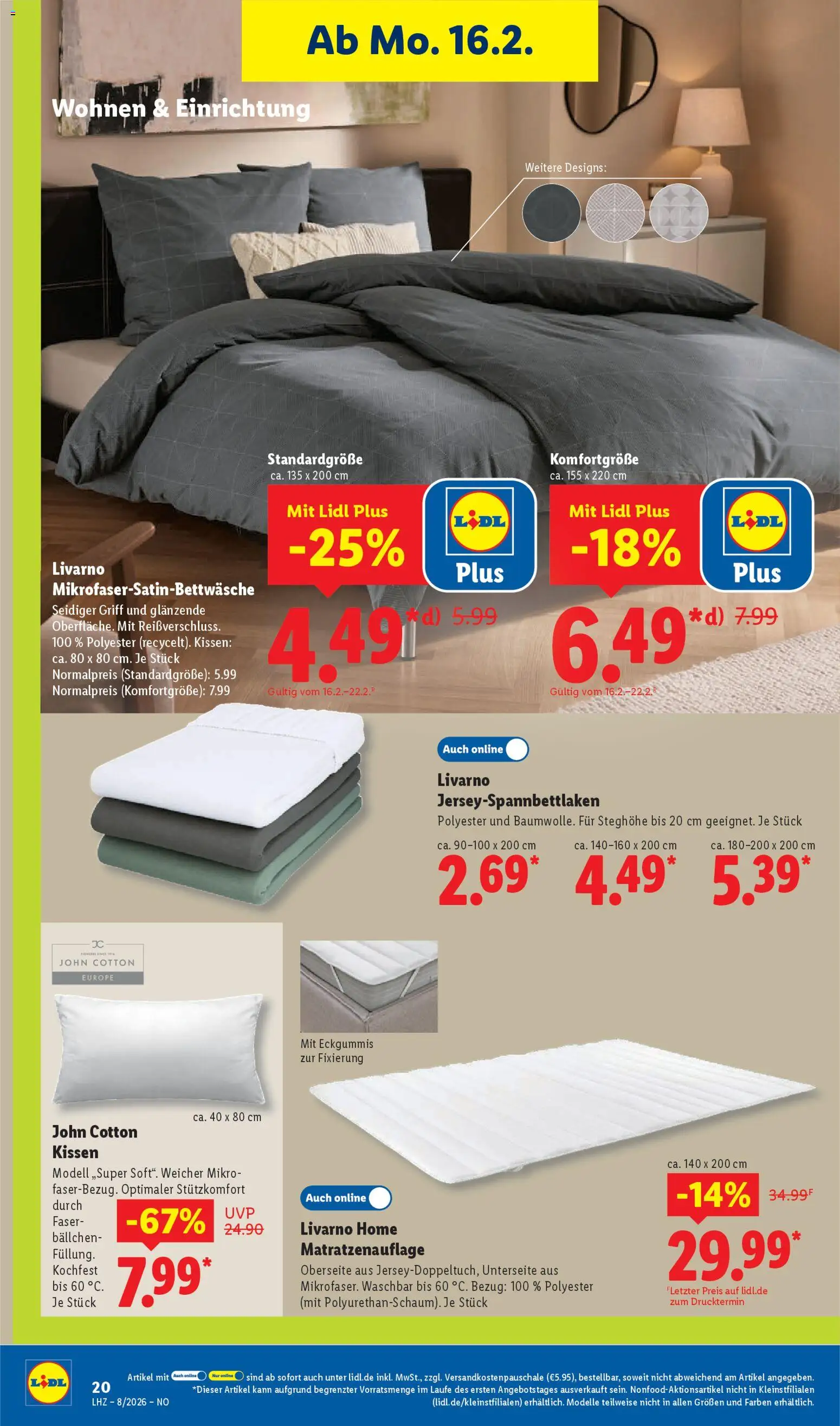 Lidl Prospekt Brakel – gültig ab 16.02.2026 | Seite: 38 | Produkte: Kissen