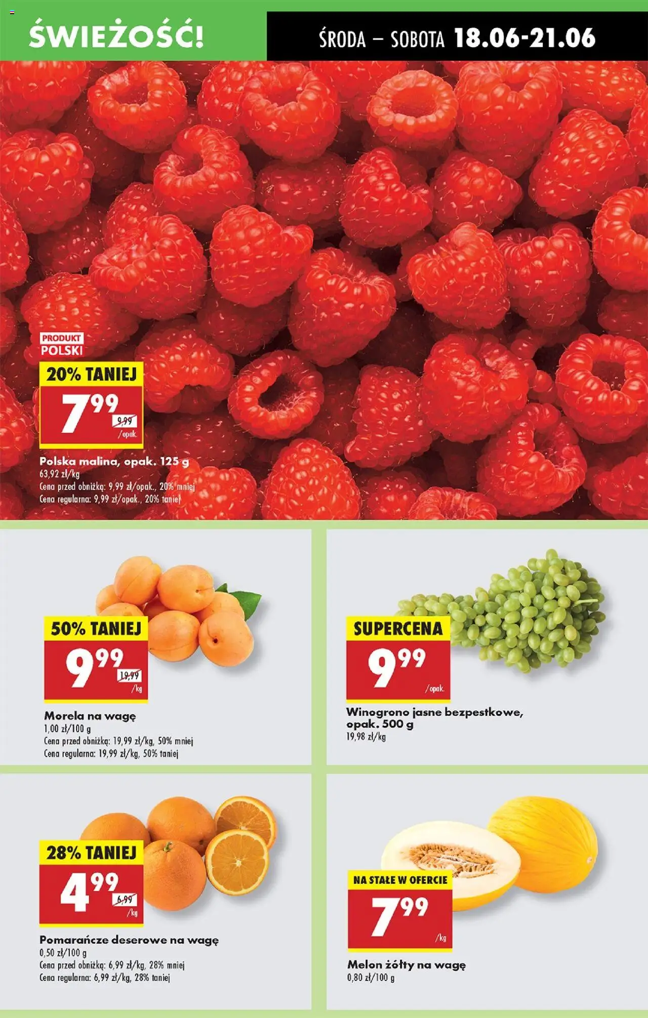 Biedronka gazetka - Oferta W tym tygodniu od 18.06.2025 | Strona: 29 | Produkty: Melon, Winogrono, Pomarańcze