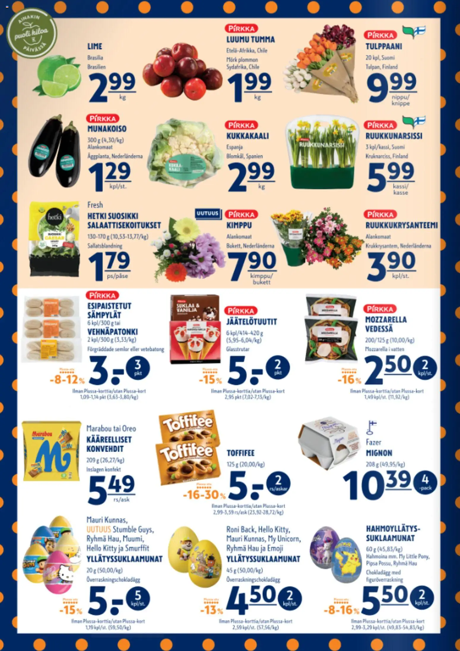 K-Supermarket tarjoukset – voimassa 19.03.2026 alkaen | Sivu: 1 | Tuotteet: Mozzarella, Oreo, Suklaa, Kukkakaali