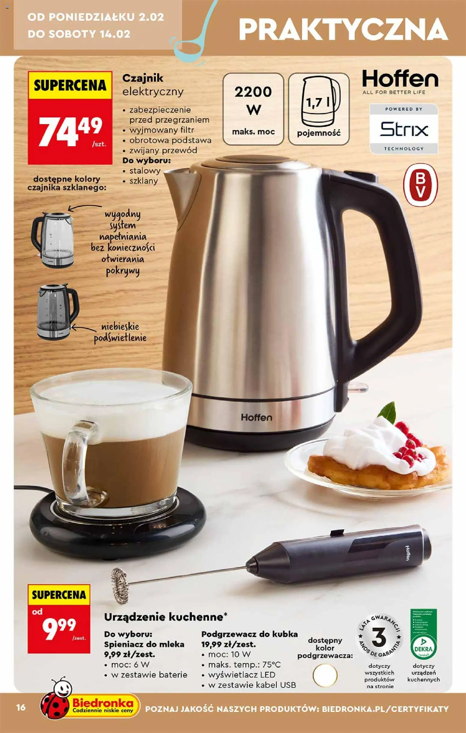 Biedronka gazetka - Hity i inspiracje od 31.01.2026 | Strona: 16 | Produkty: USB, Mleka, Baterie, Spieniacz do mleka