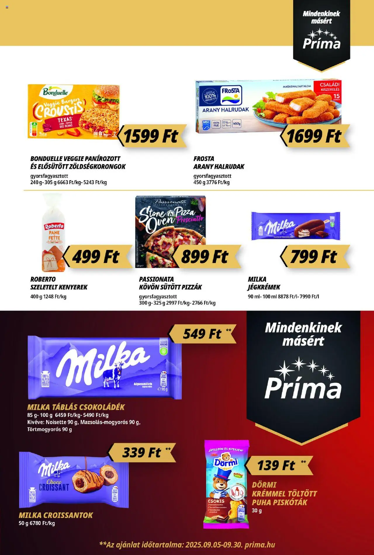 CBA Príma akciós ujság - amely érvényes a következő dátumtól: 18.09.2025 | Oldal: 3 | Termékek: Croissant, Pizza