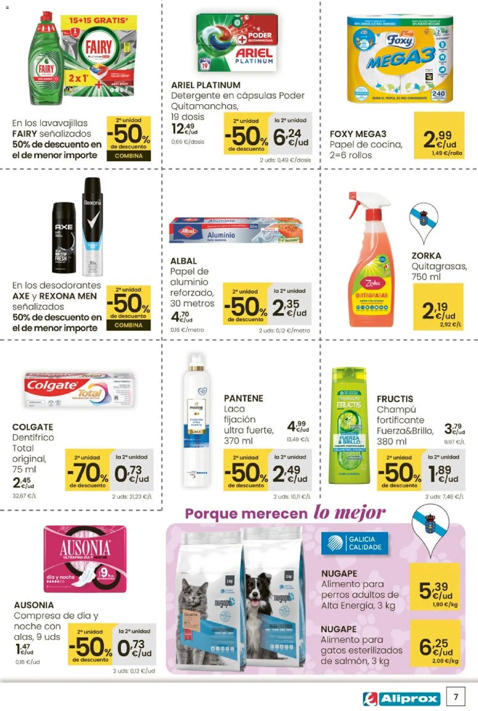 Eroski Aliprox  │ válido desde el 16.04.2026 | Página: 7 | Productos: Champú, Detergente, Lavavajillas