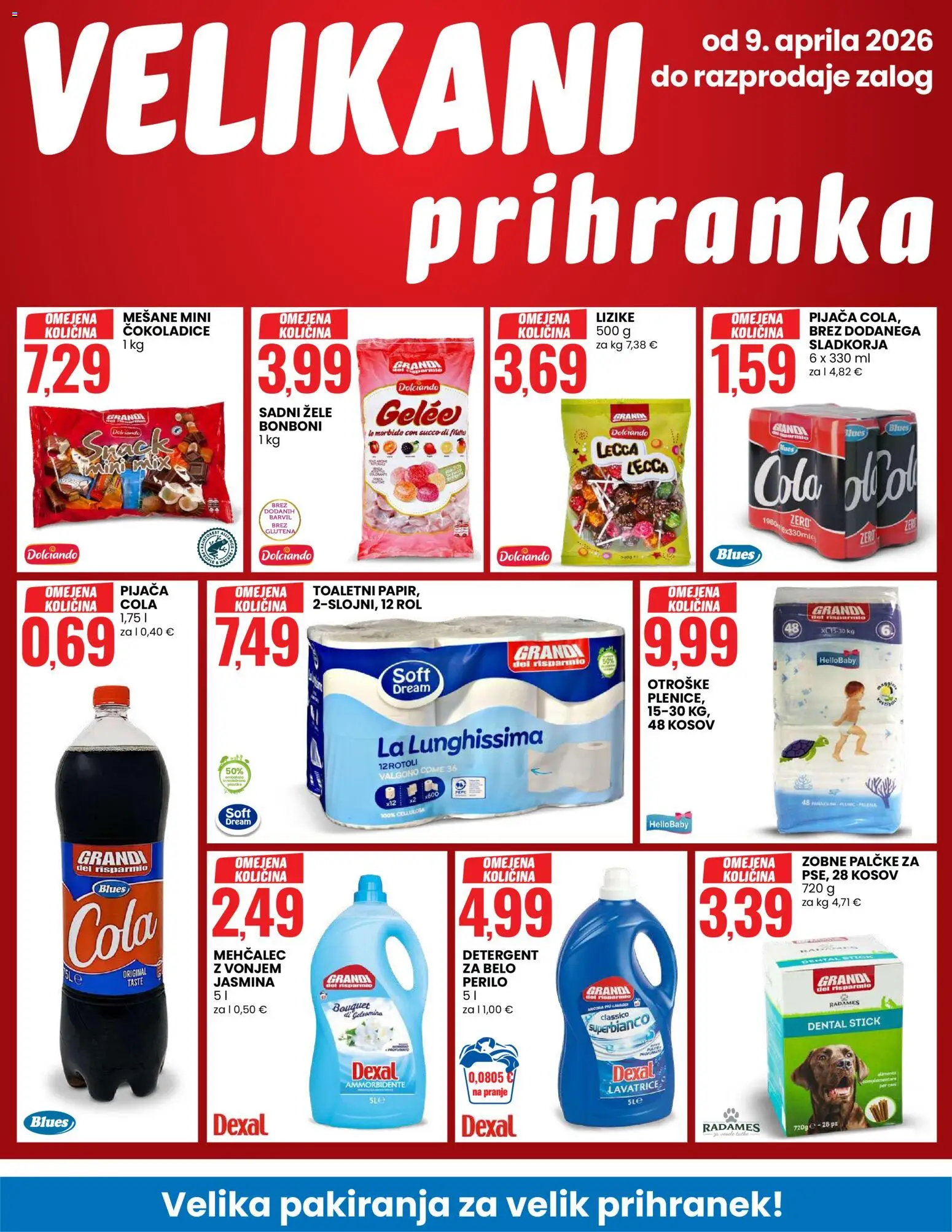 Novi Eurospin katalog ponudbe – veljaven od 09.04.2026 | Stran: 4 | Izdelki: Mehčalec, Bonboni, Detergent