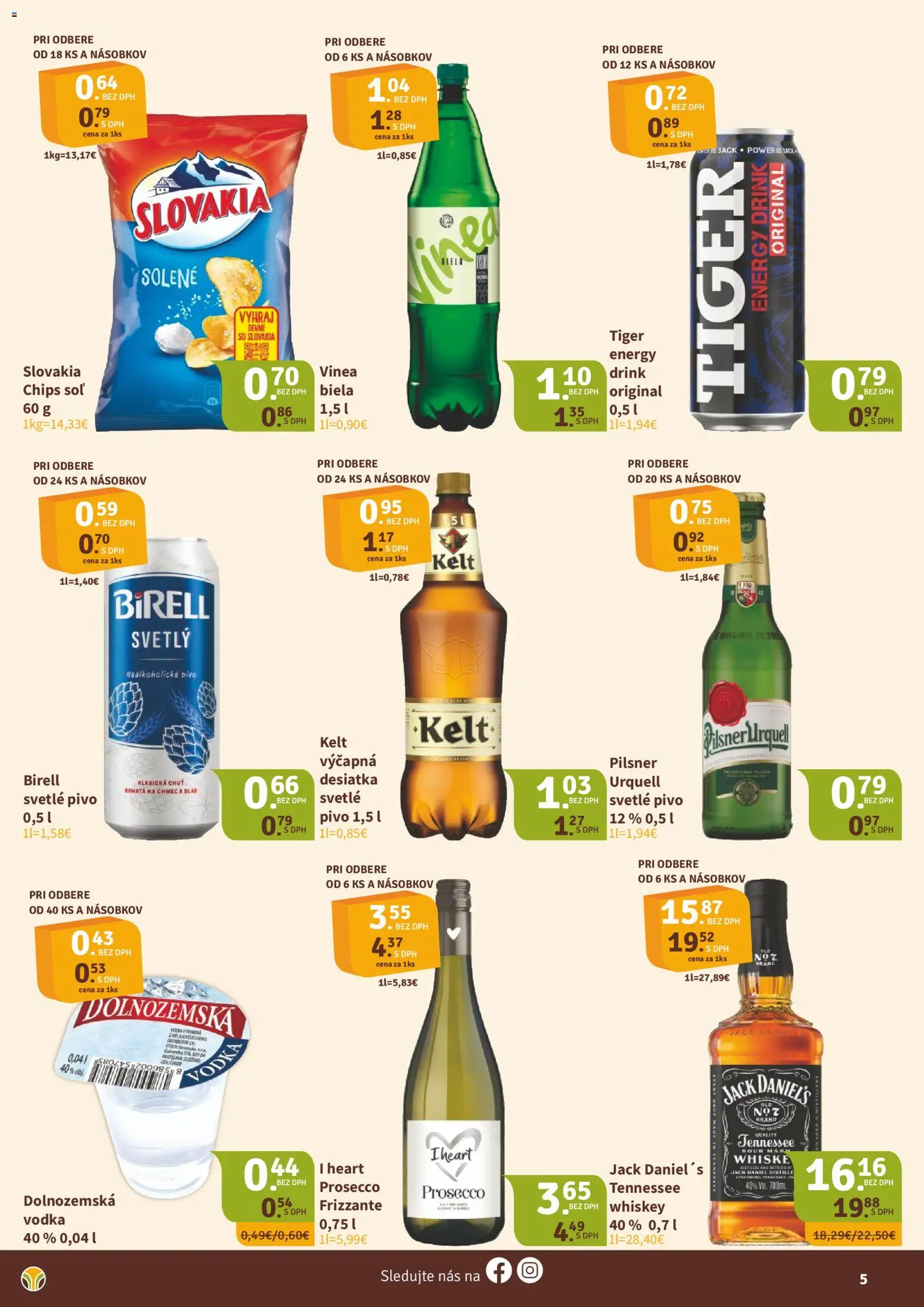 Nové Nitrazdroj akcie – leták je platný od 01.04.2026 | Strana: 5 | Produkty: Birell, Prosecco, Soľ, Nealkoholické pivo