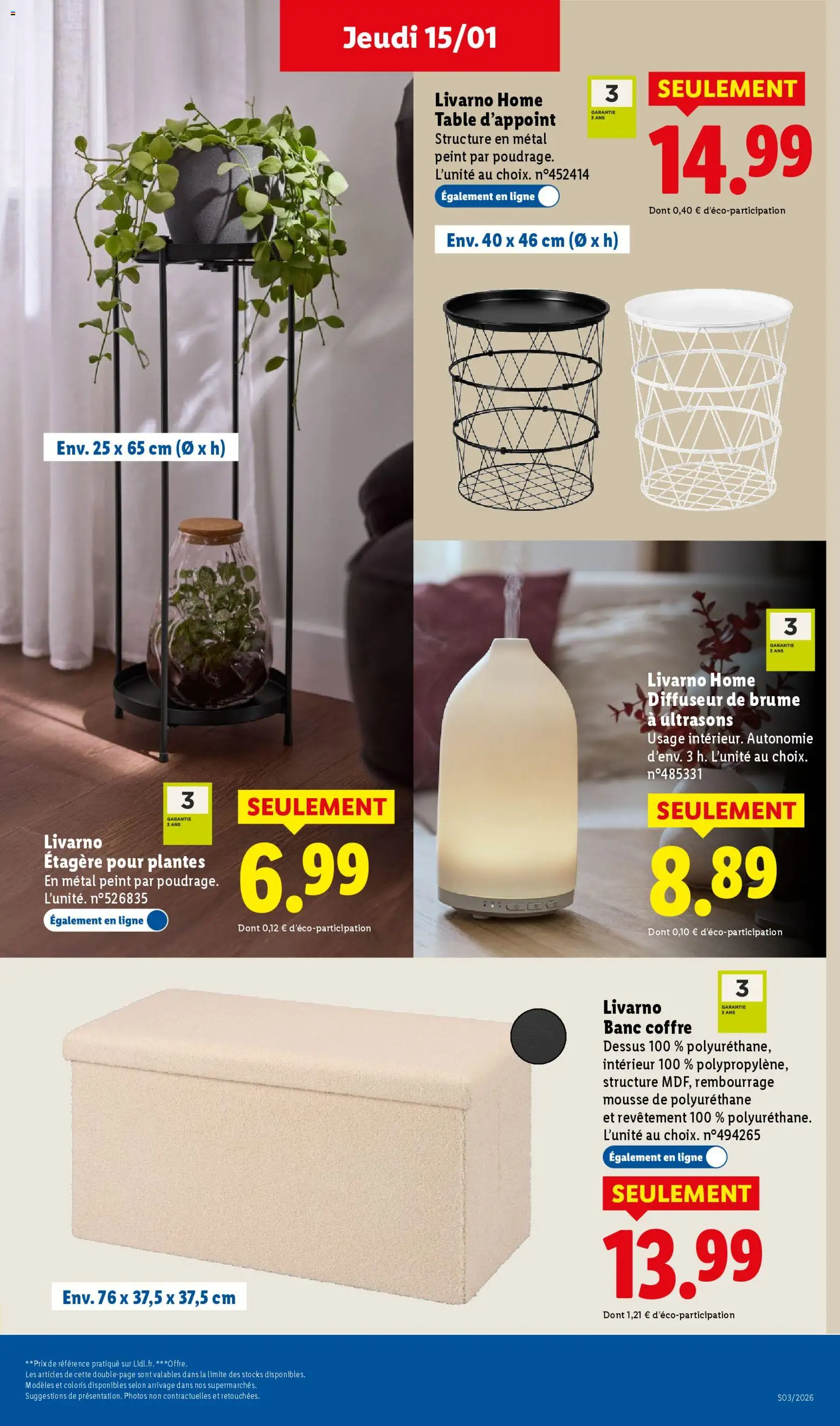 {H1} | Page: 45 | Produits: Plantes, Banc coffre, Diffuseur, Étagère