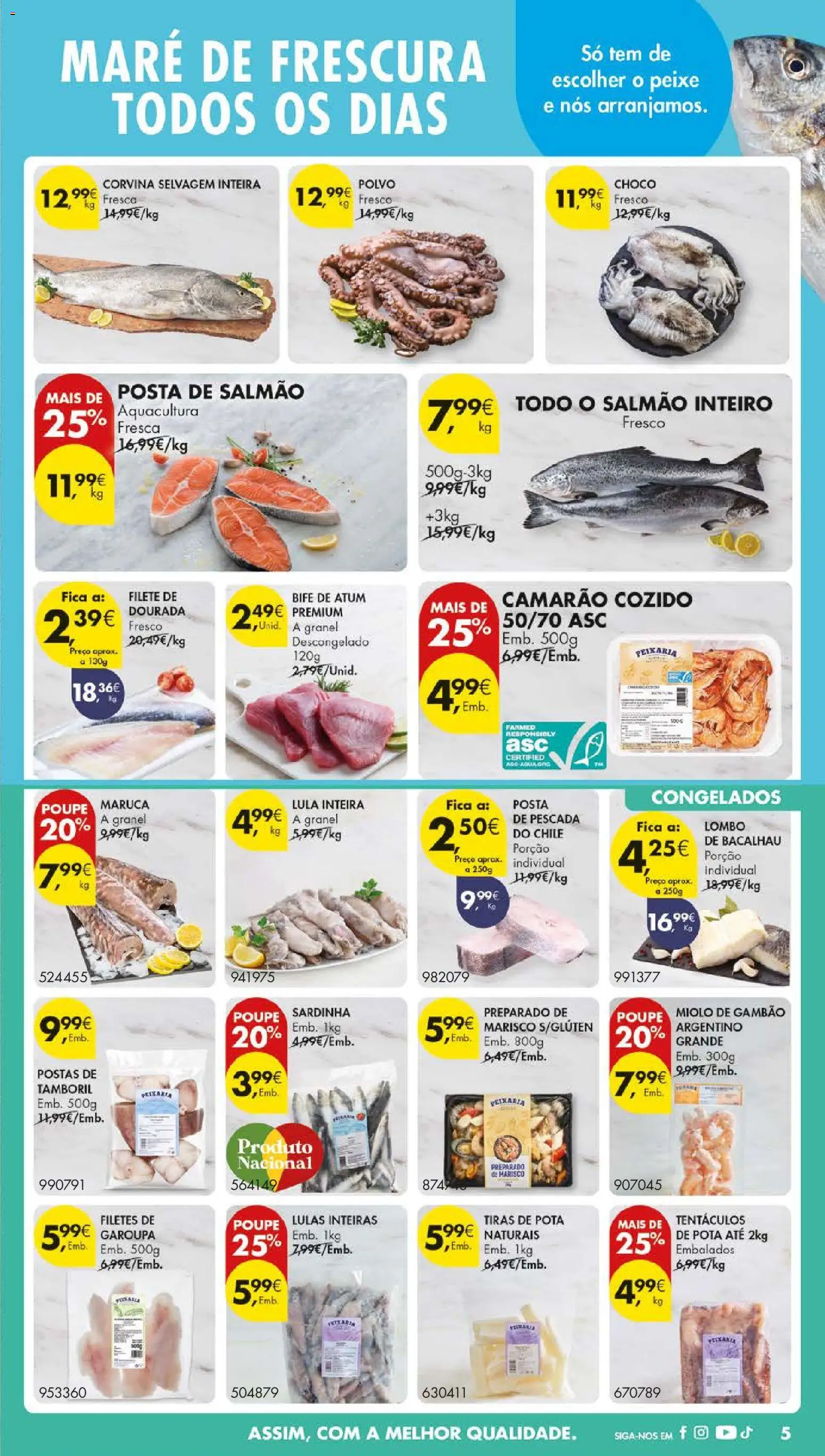 Pingo Doce folheto │ válido de 28.10.2025 | Página: 5 | Produtos: Dourada, Atum, Bacalhau, Polvo